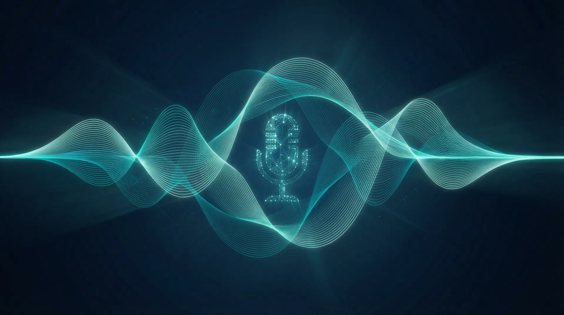 AI Voice Assistant technology with sound wave visualization