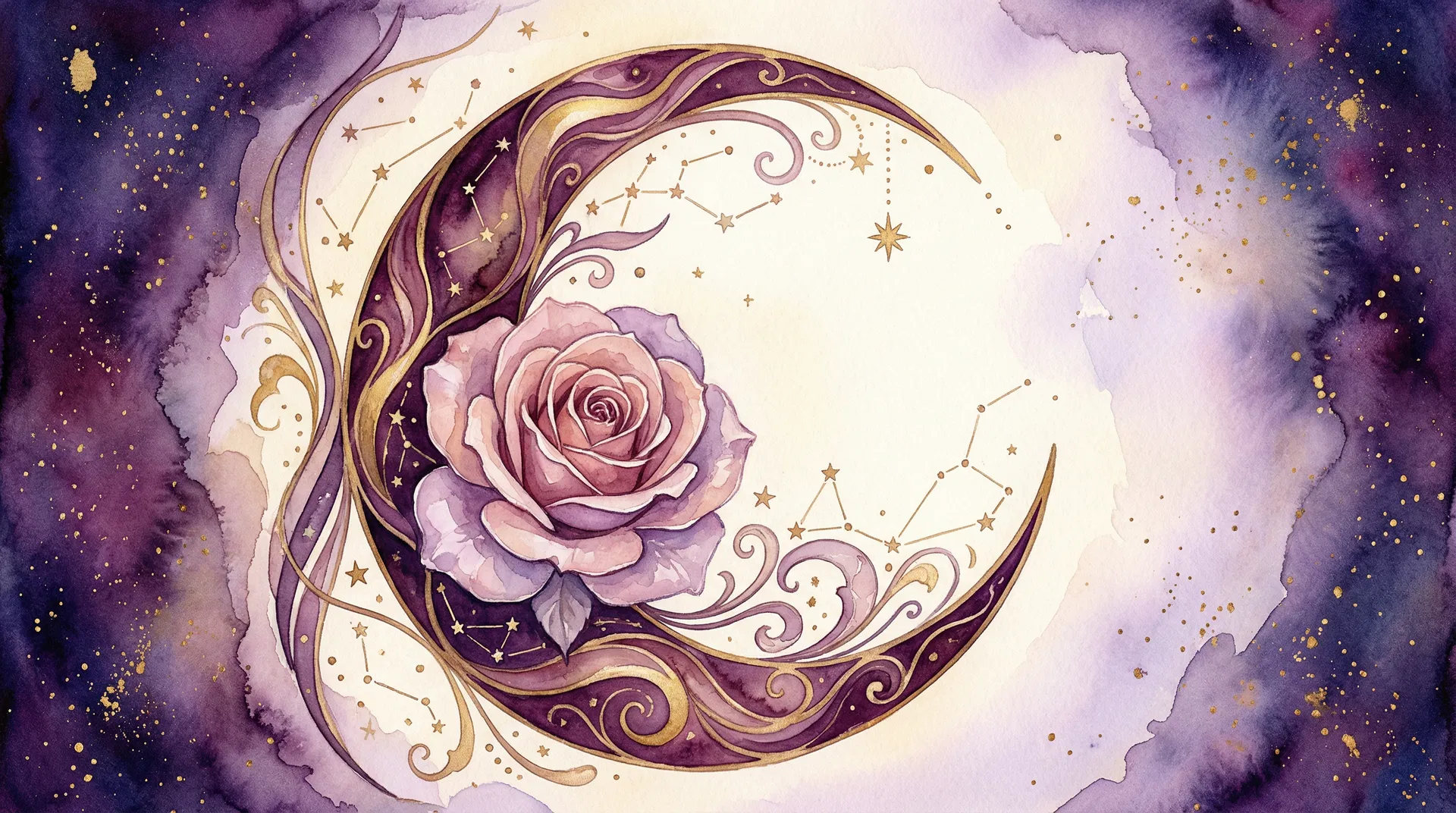 Cosmic moon and roses