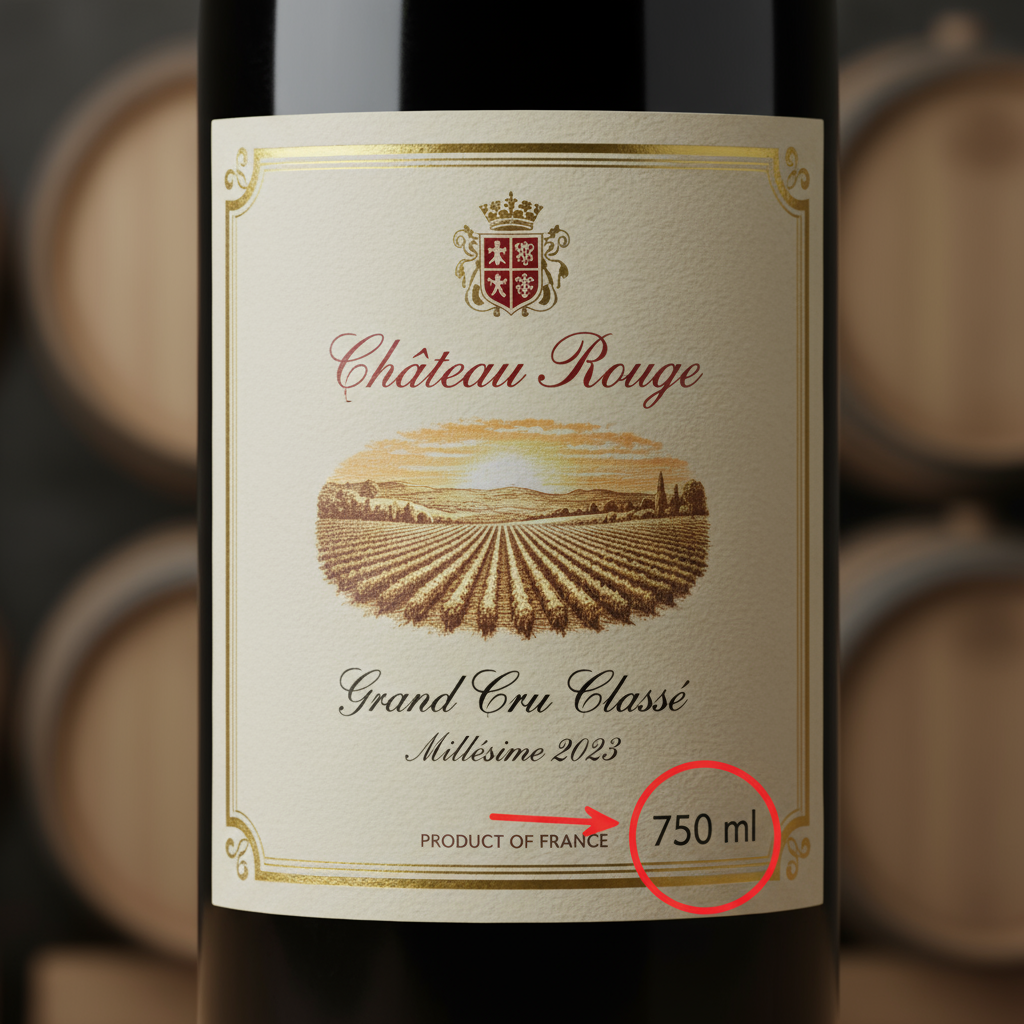 Close-up of a liquor bottle label