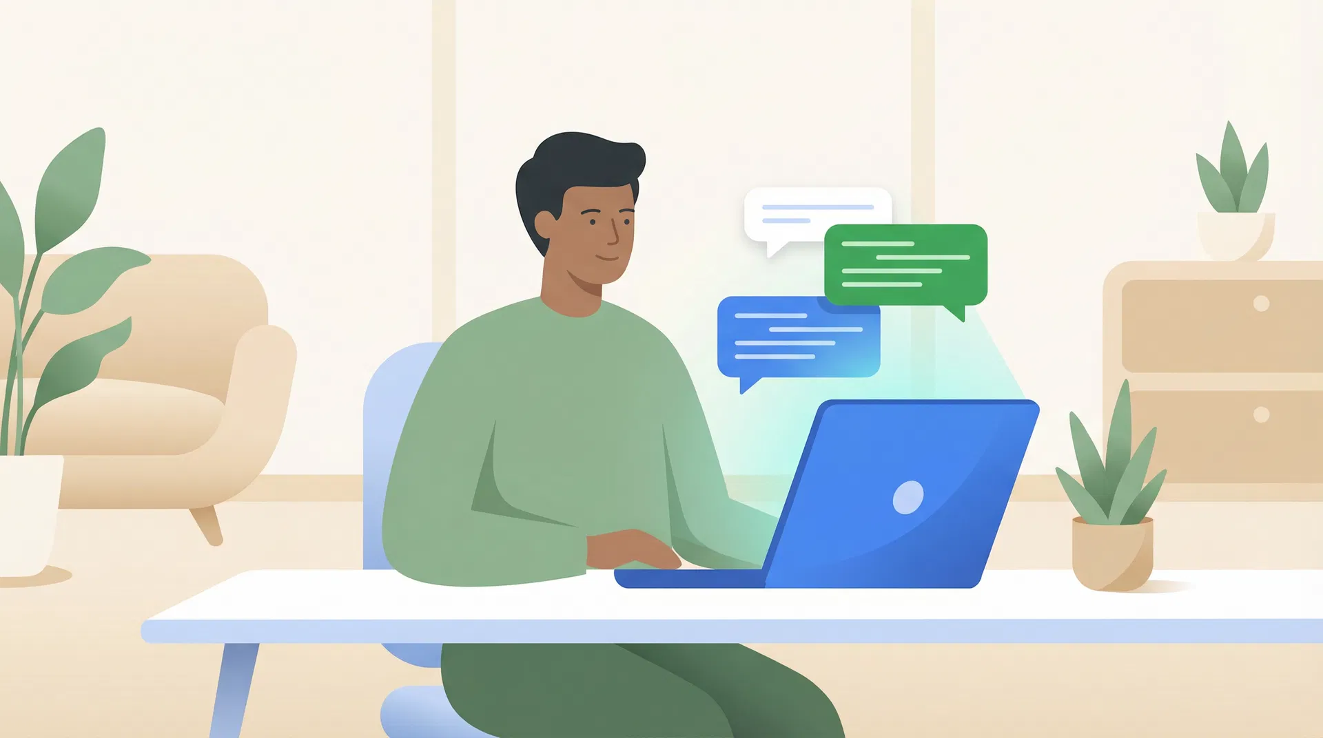 Person working with AI