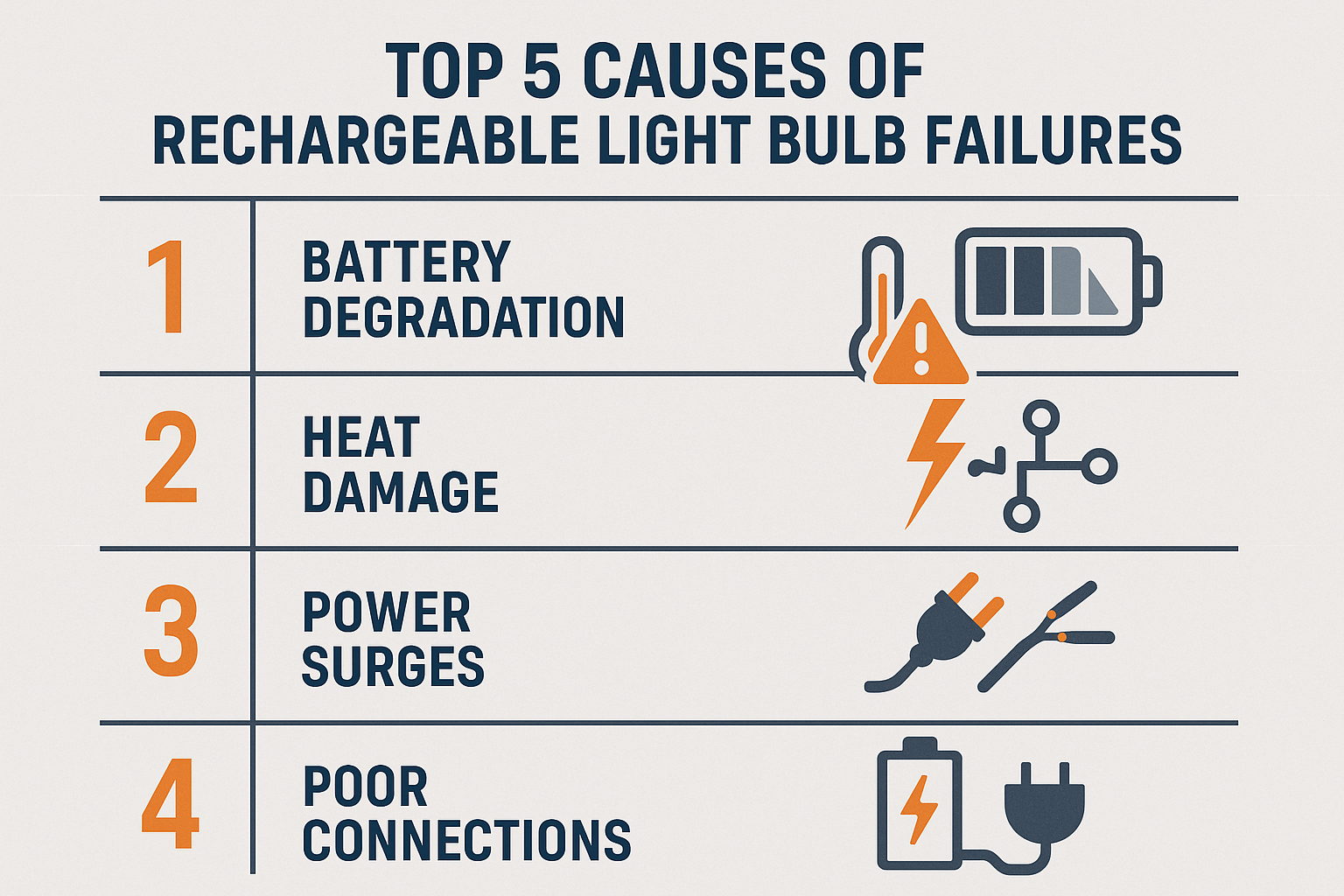 Top 5 Causes of Rechargeable Light Bulb Failures
