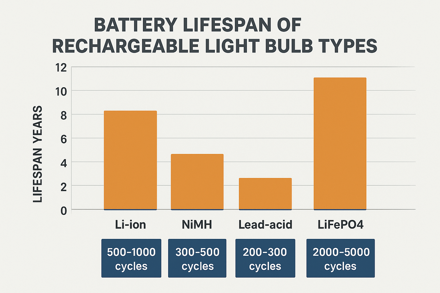 Battery Lifespan of Rechargeable Light Bulb Types
