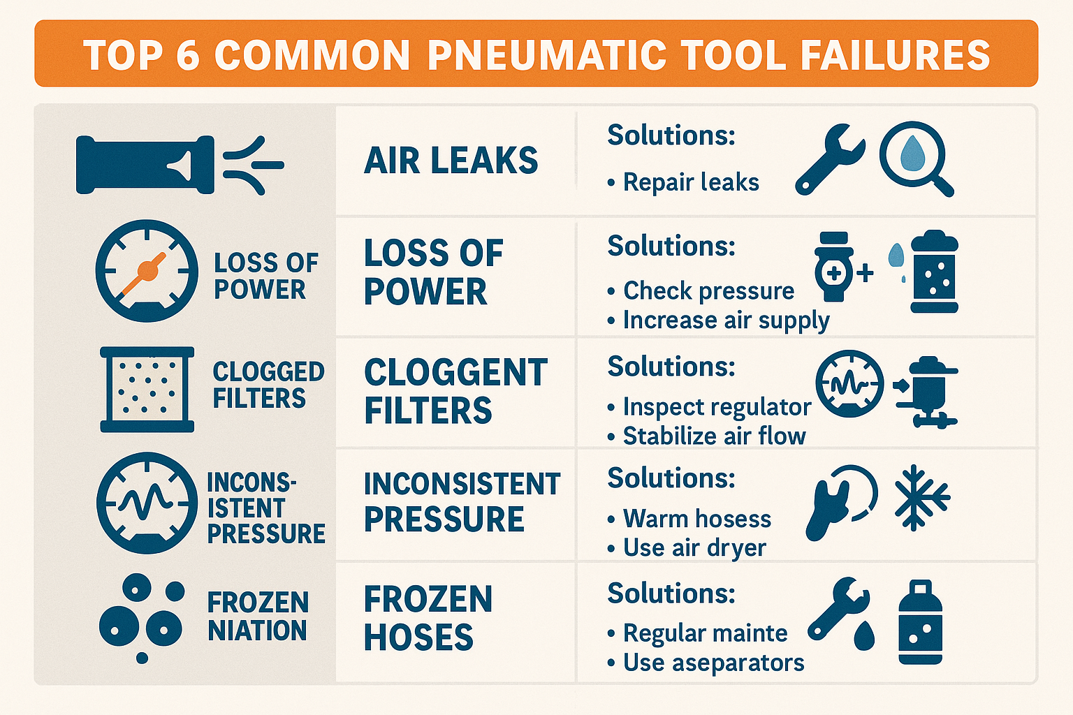 Common Pneumatic Tool Failures