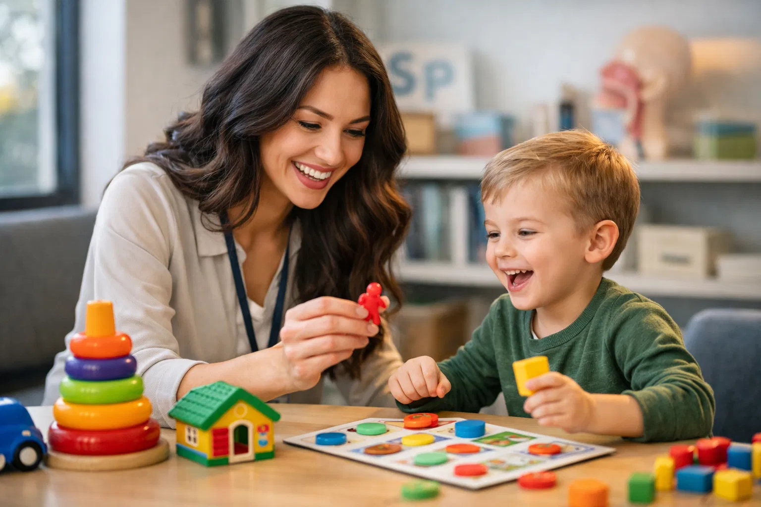 Terapista che lavora con bambino - Immagine 3