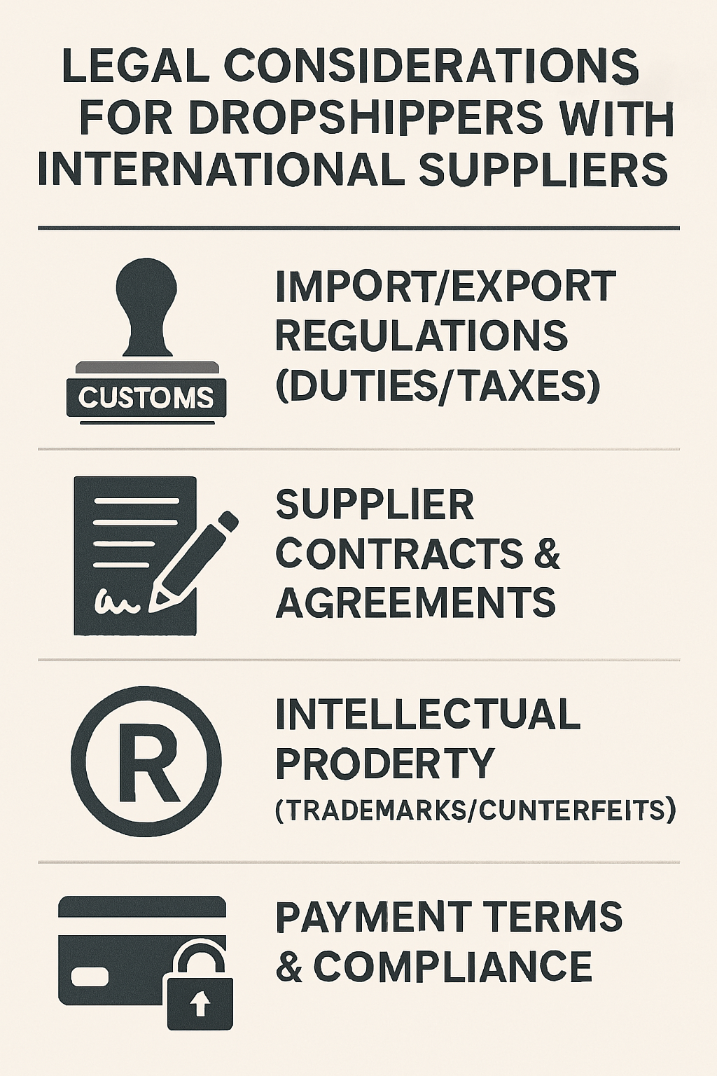 Legal Aspects of International Trade with Dropshipping Suppliers