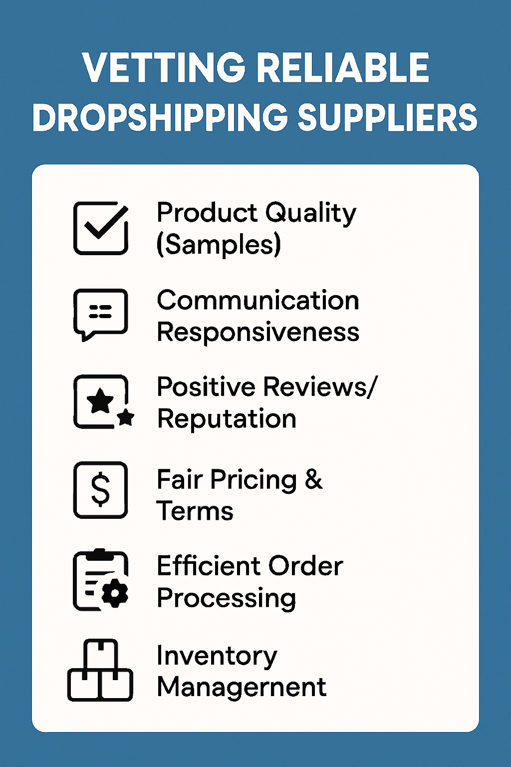 Reliable Dropshipping Supplier Checklist