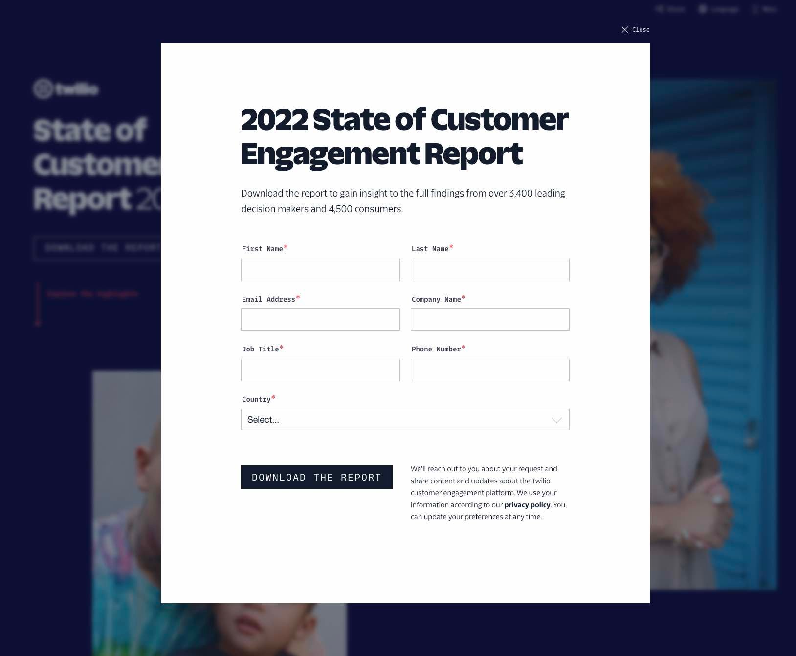 A modern multi-step form design in HubSpot's new editor.