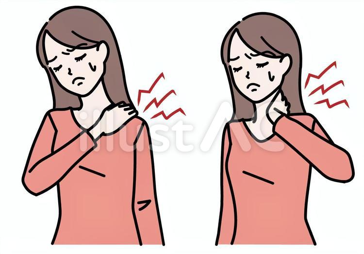 肩の痛みに悩む女性