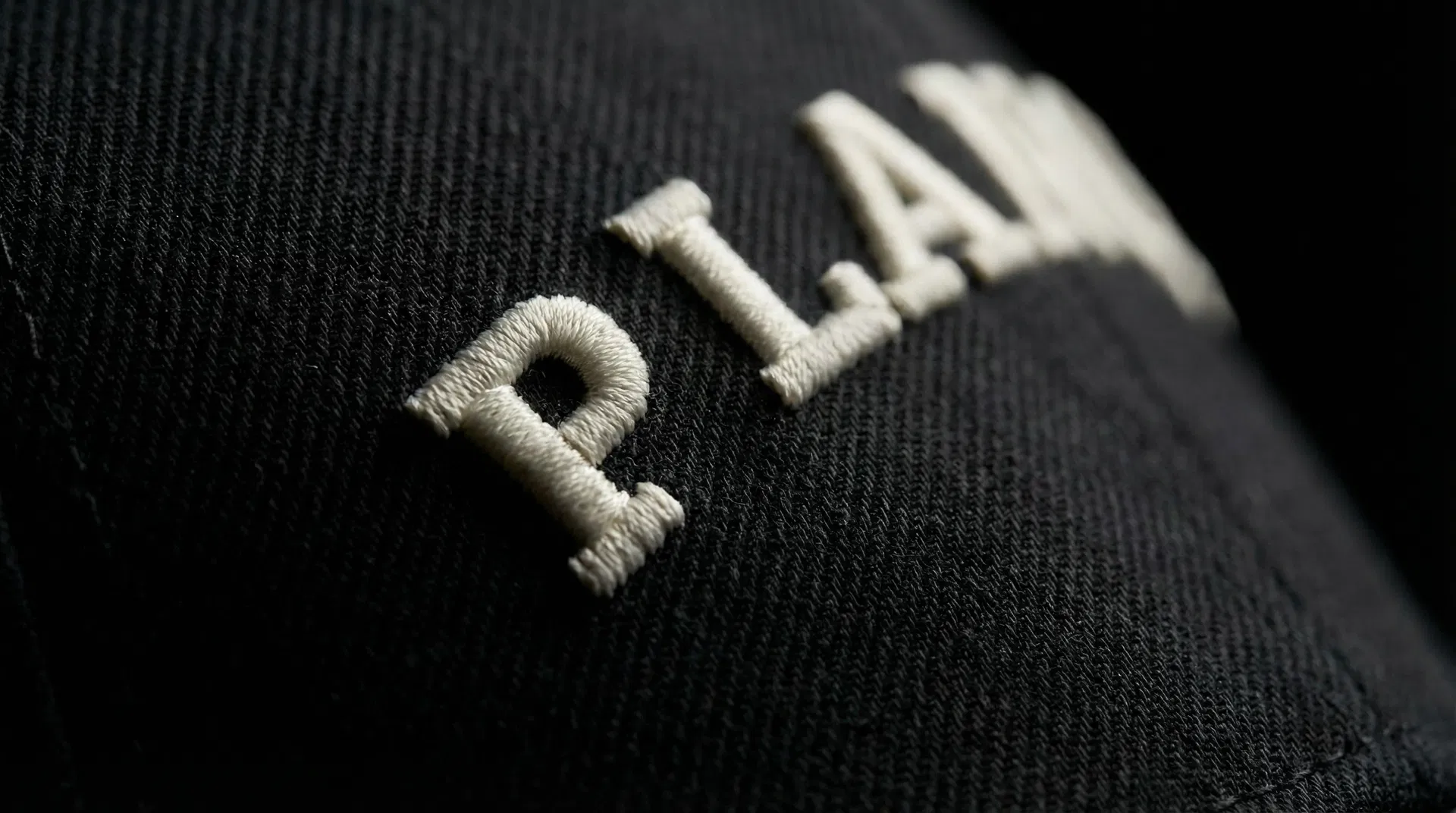 Textura del bordado PLATANOWOOD en primer plano