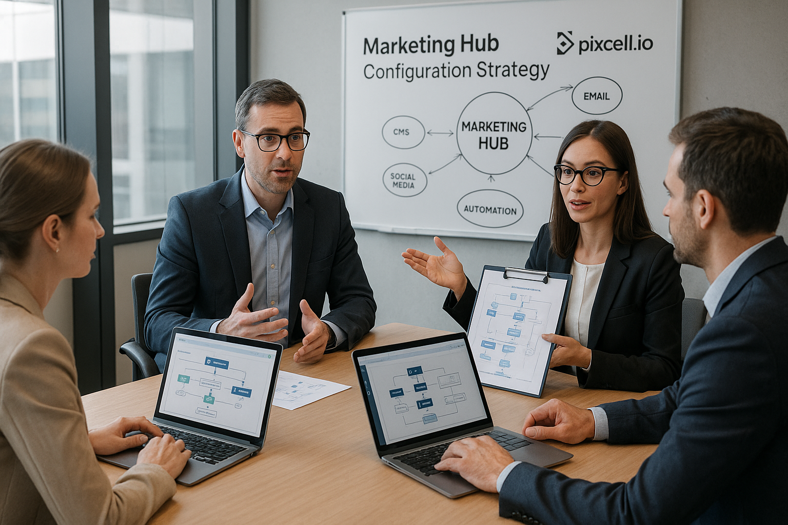 Pixcell.io consultation meeting for Marketing Hub configuration strategy