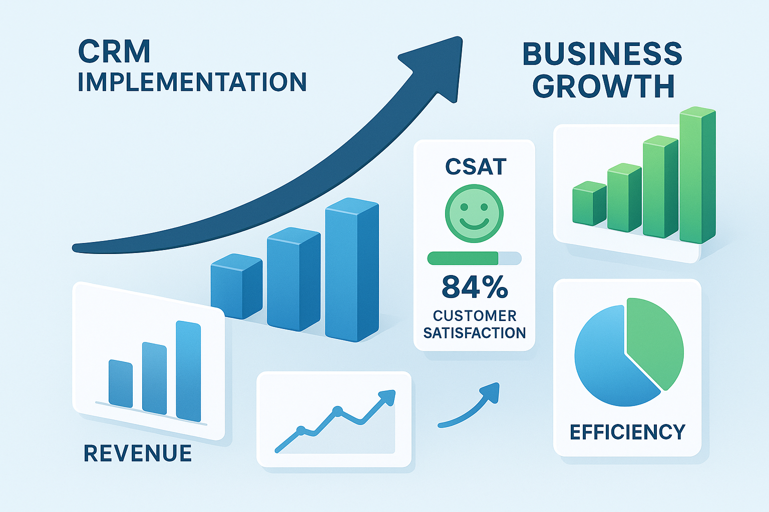 Business growth visualization showing CRM impact
