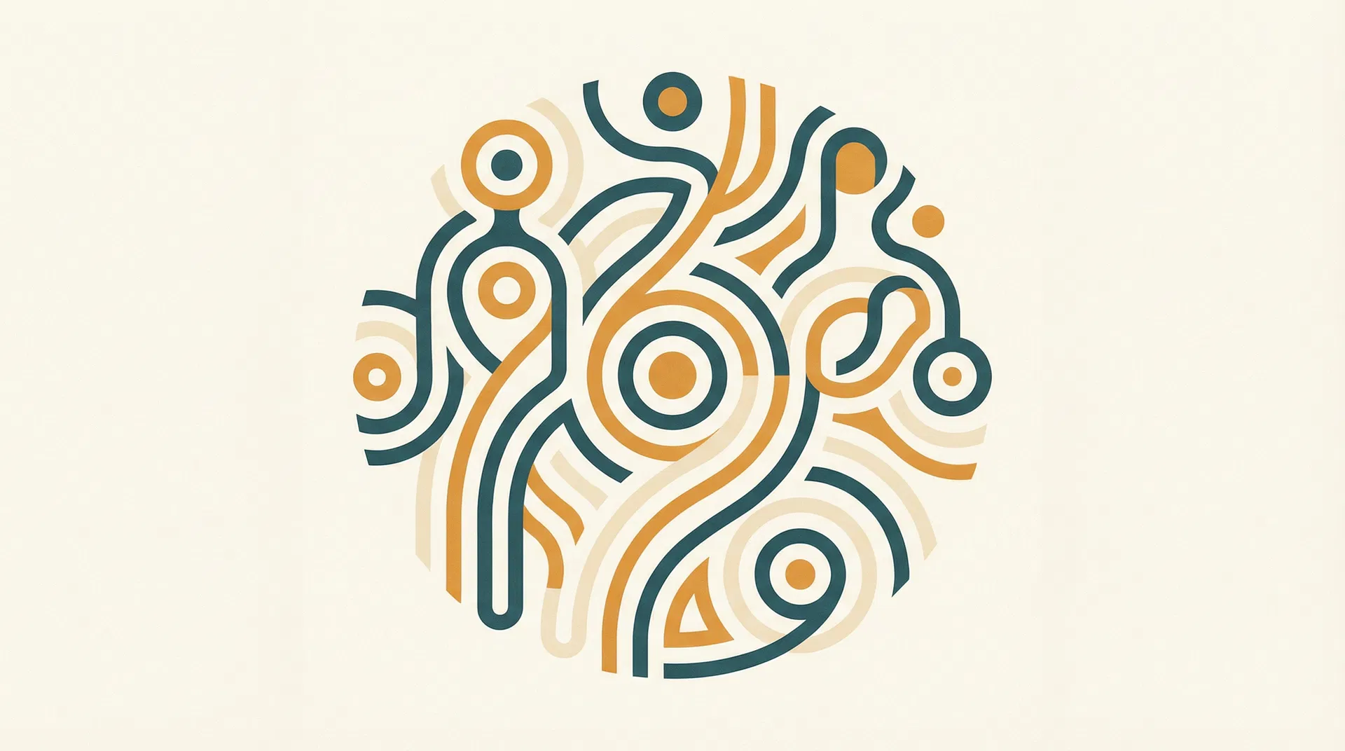 Abstract African-inspired geometric art representing Ubuntu interconnectedness