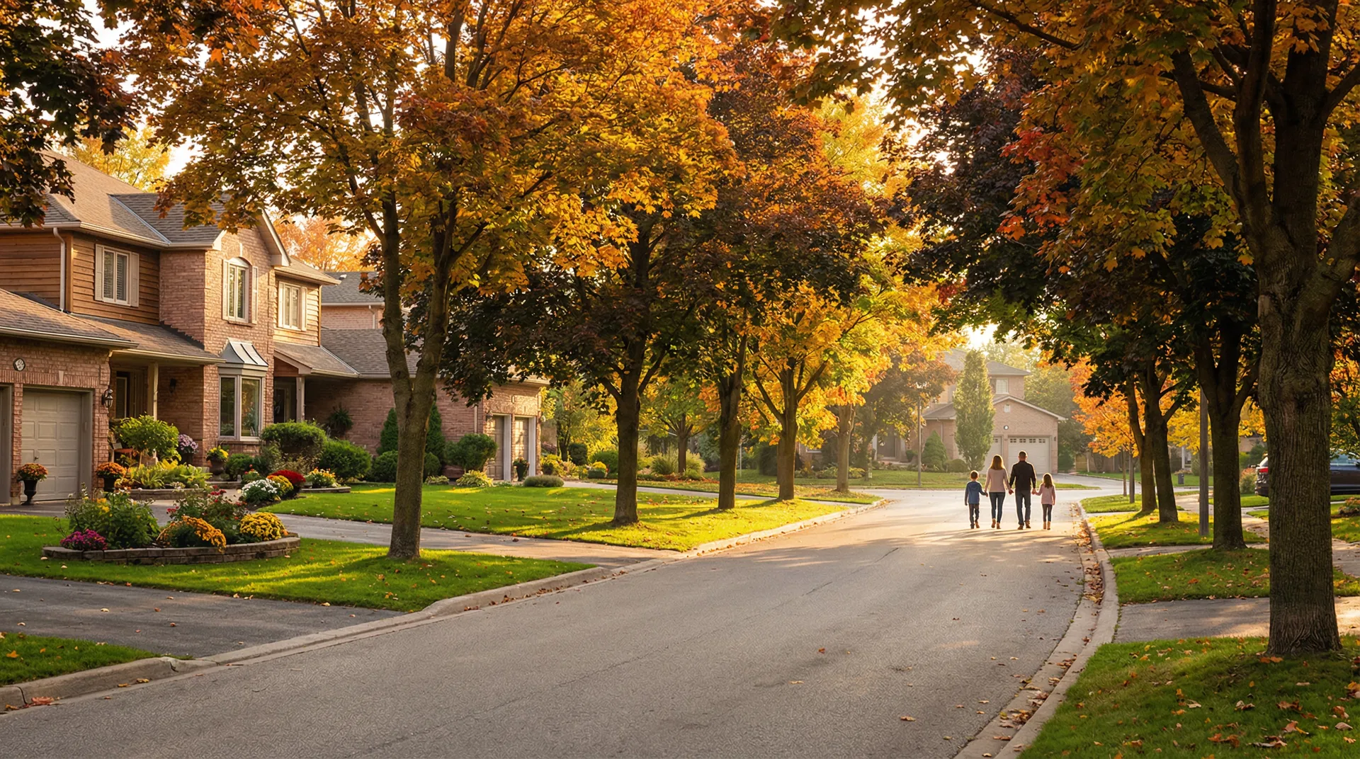 South Barrie family neighbourhood in autumn