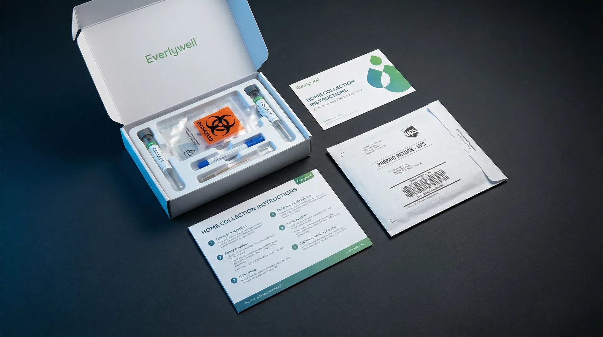 At-home lab collection kit contents