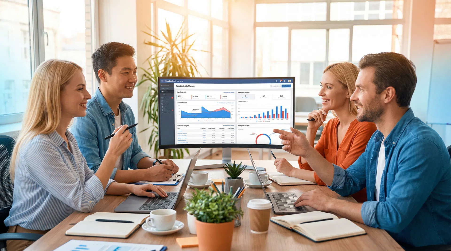 Zespół VeloAds pracujący nad kampaniami Meta Ads