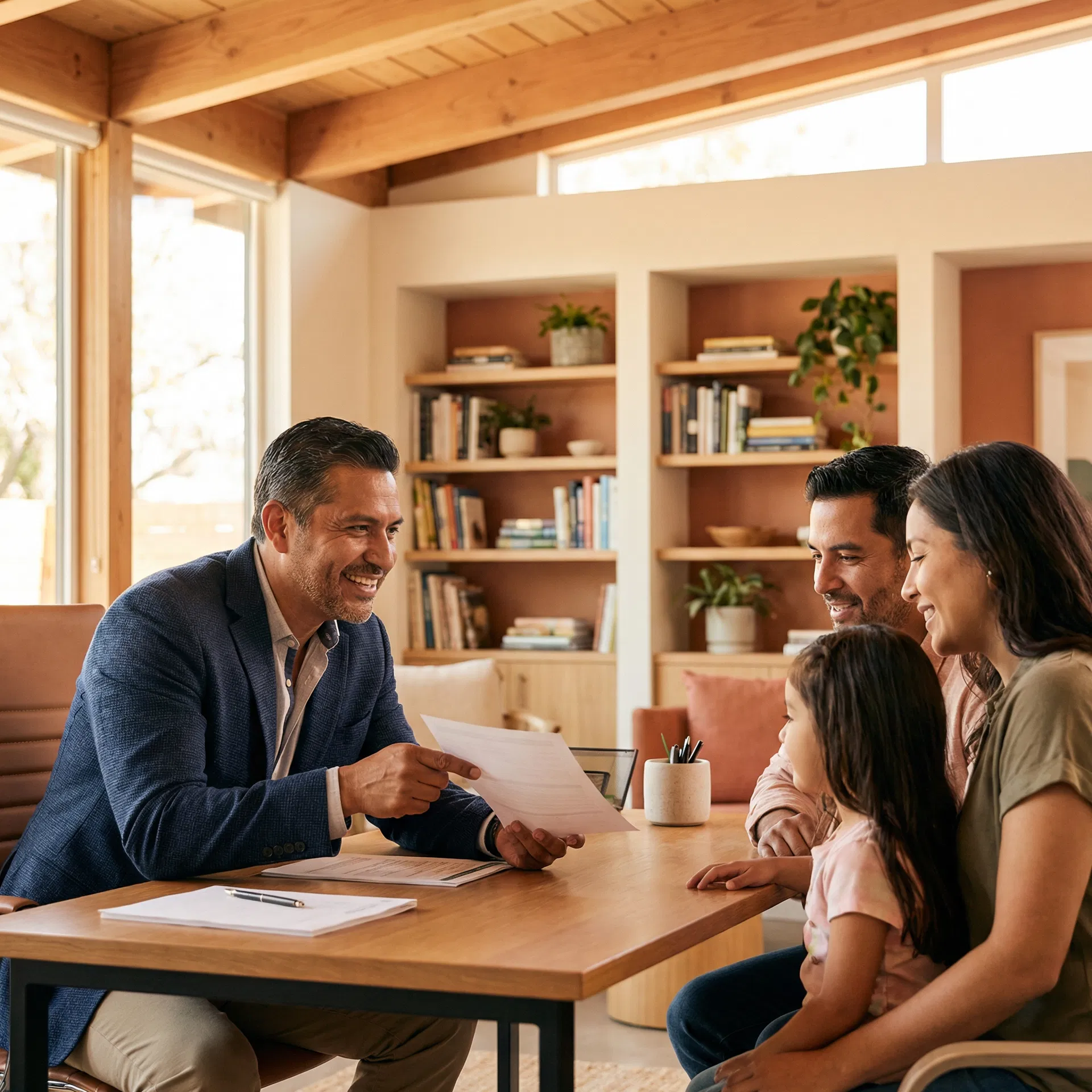 Martin Amador reuniéndose con una familia