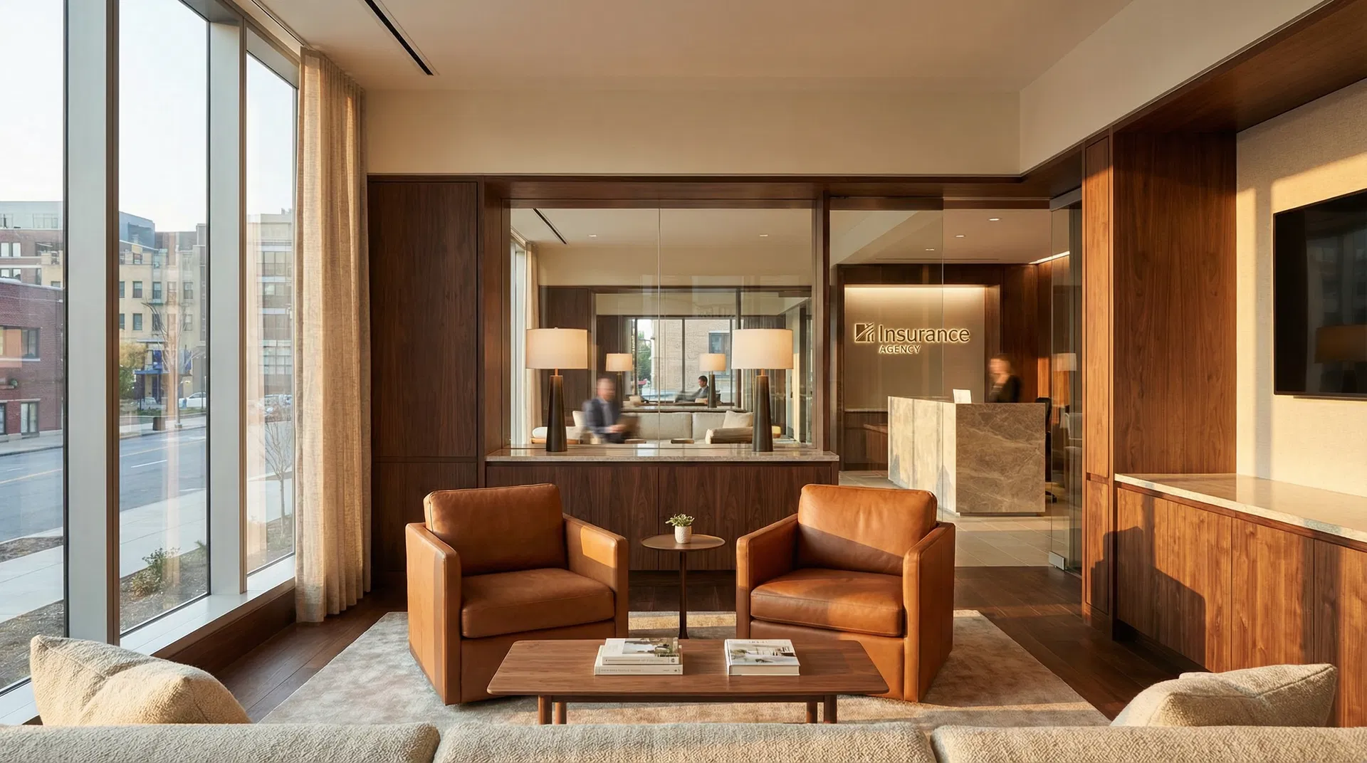 Modern insurance agency office