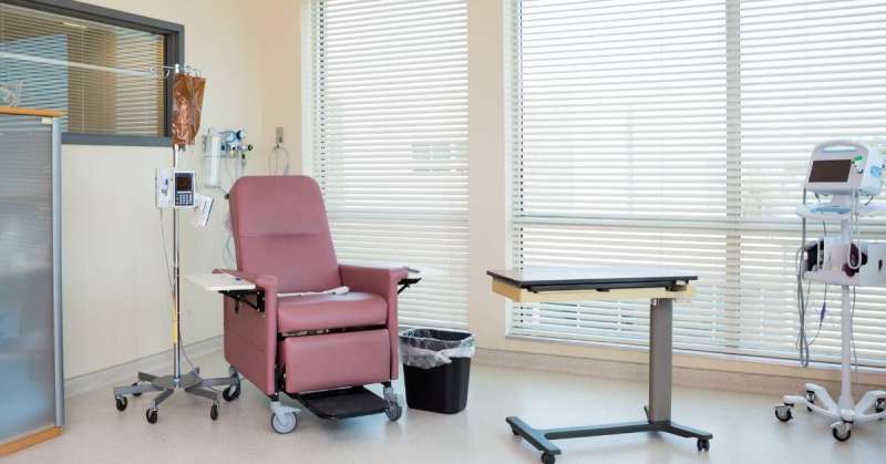 Metal white blinds in a healthcare setting