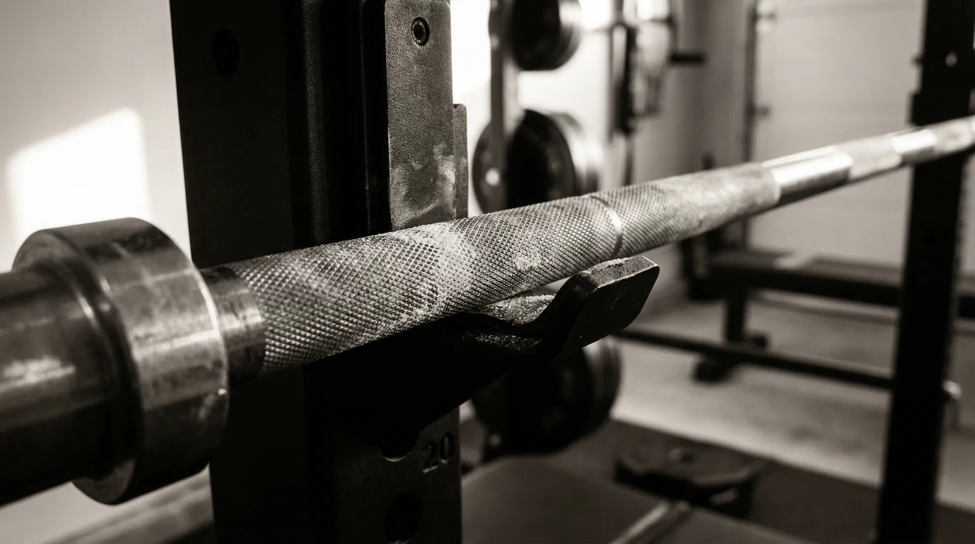 Barbell knurl detail