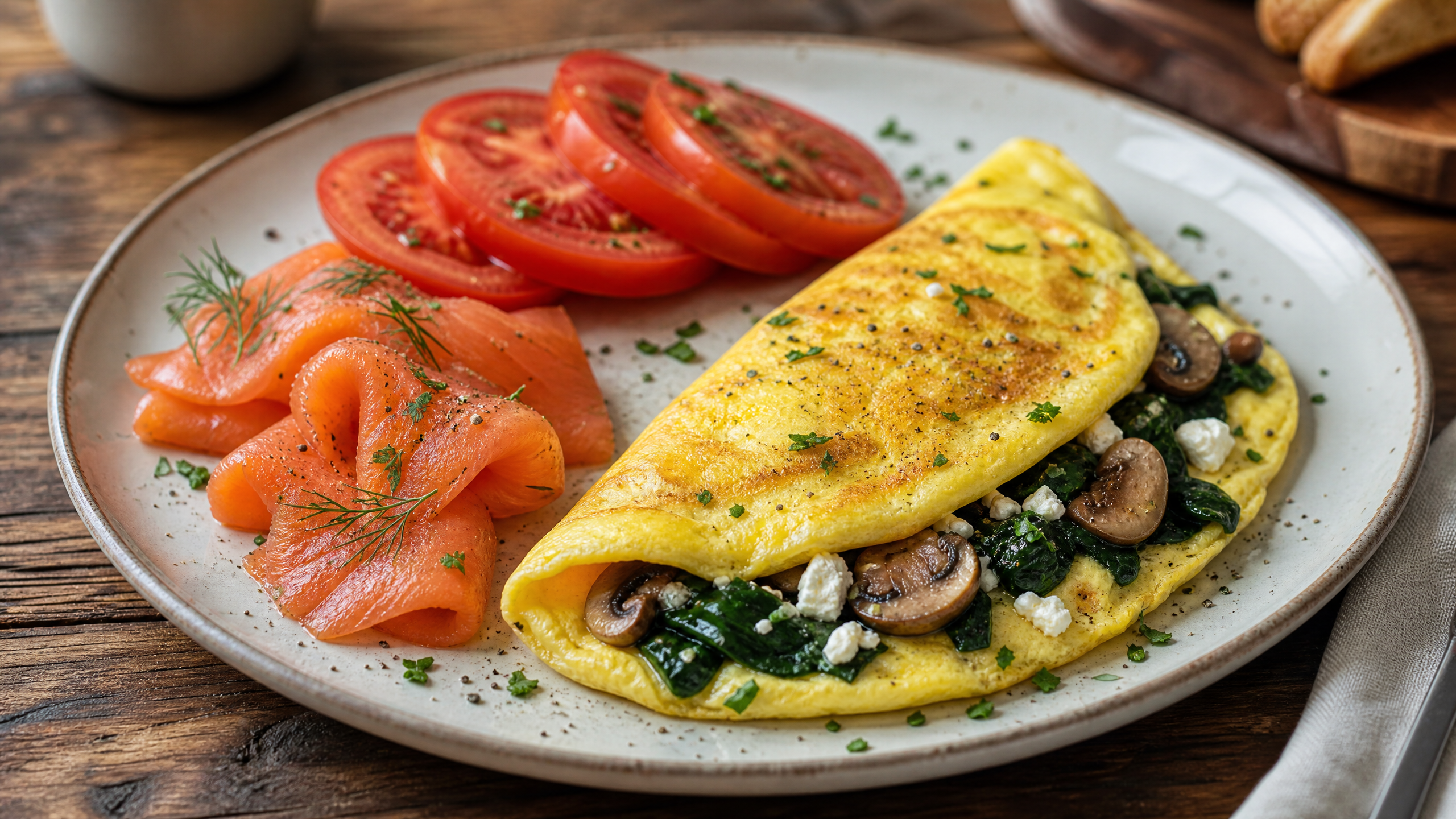 Savory Omelet with Smoked Salmon