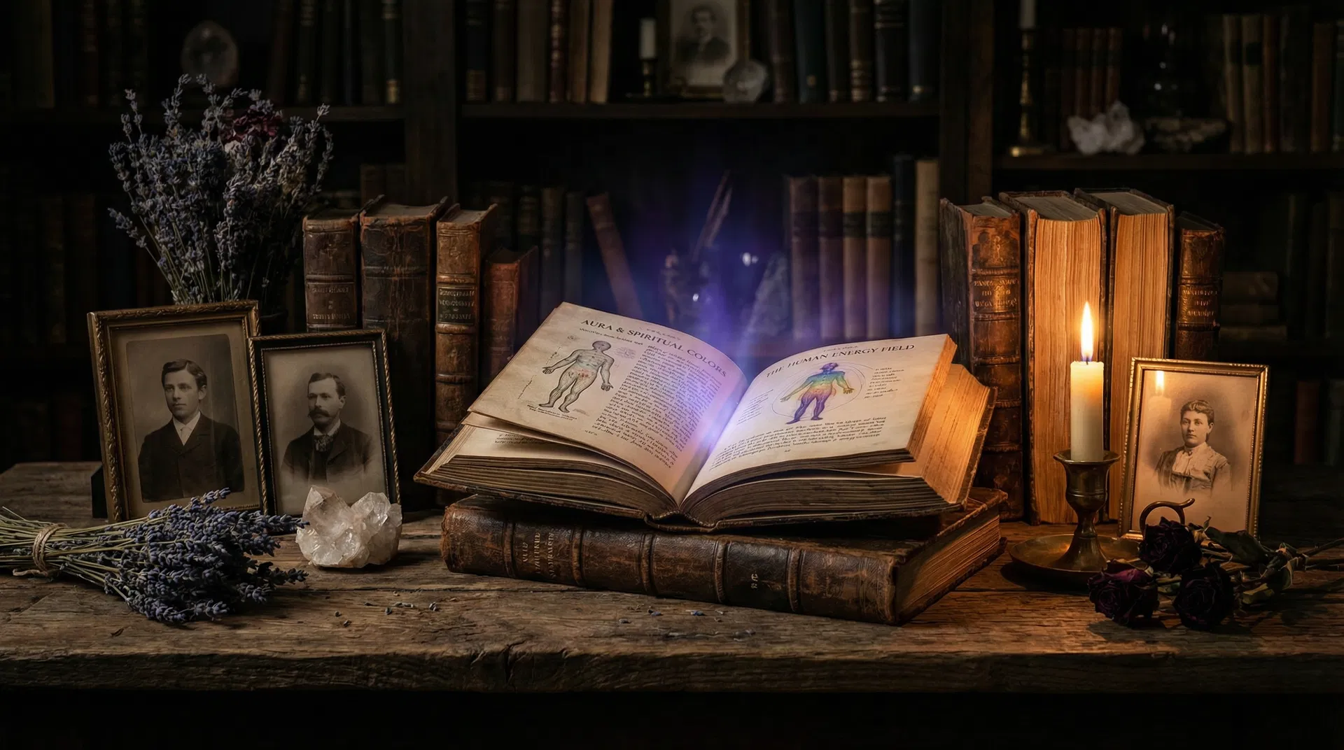 Vintage books about auras and spiritual colors