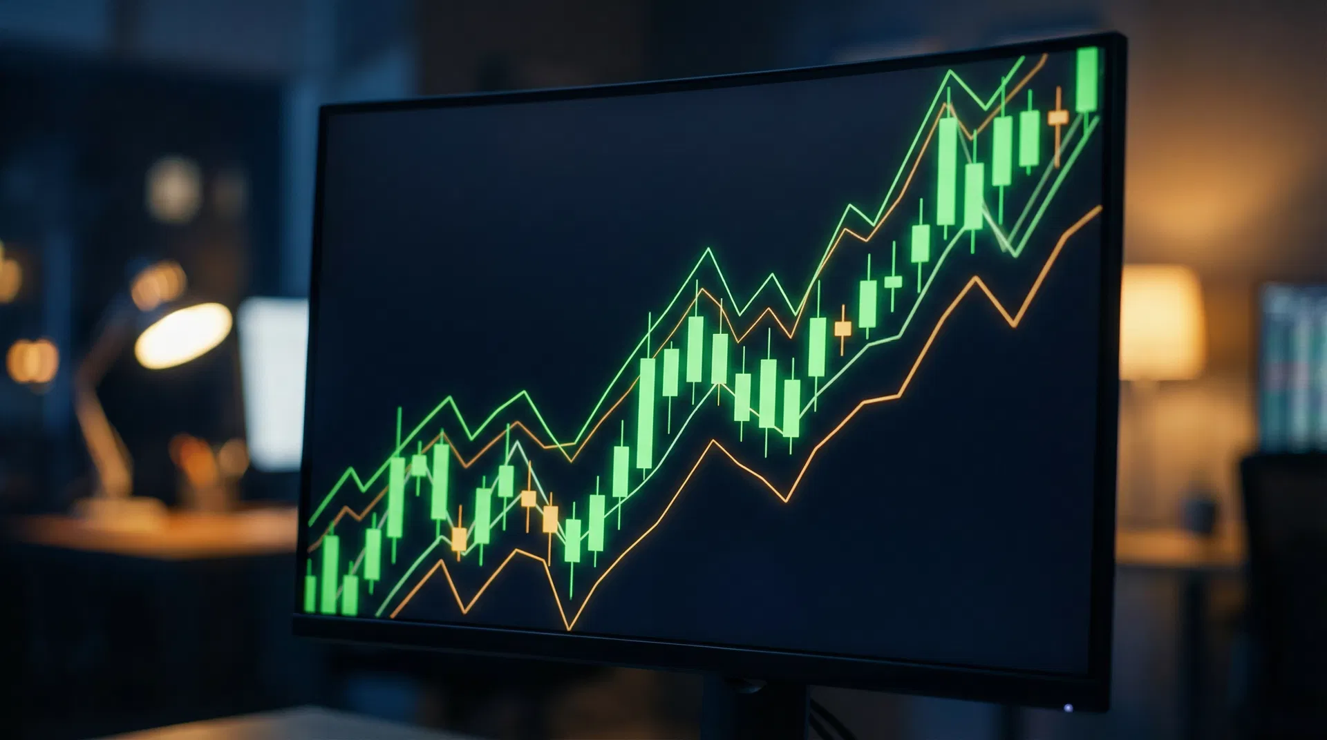 Trading chart showing growth