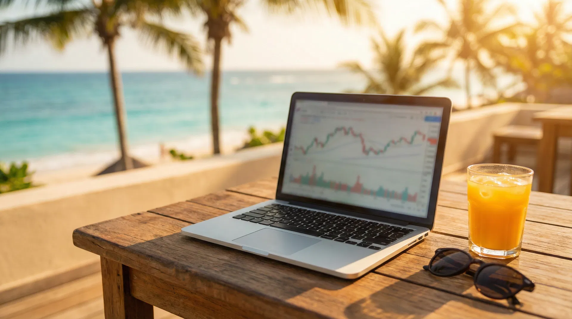 Trading from anywhere - financial freedom lifestyle