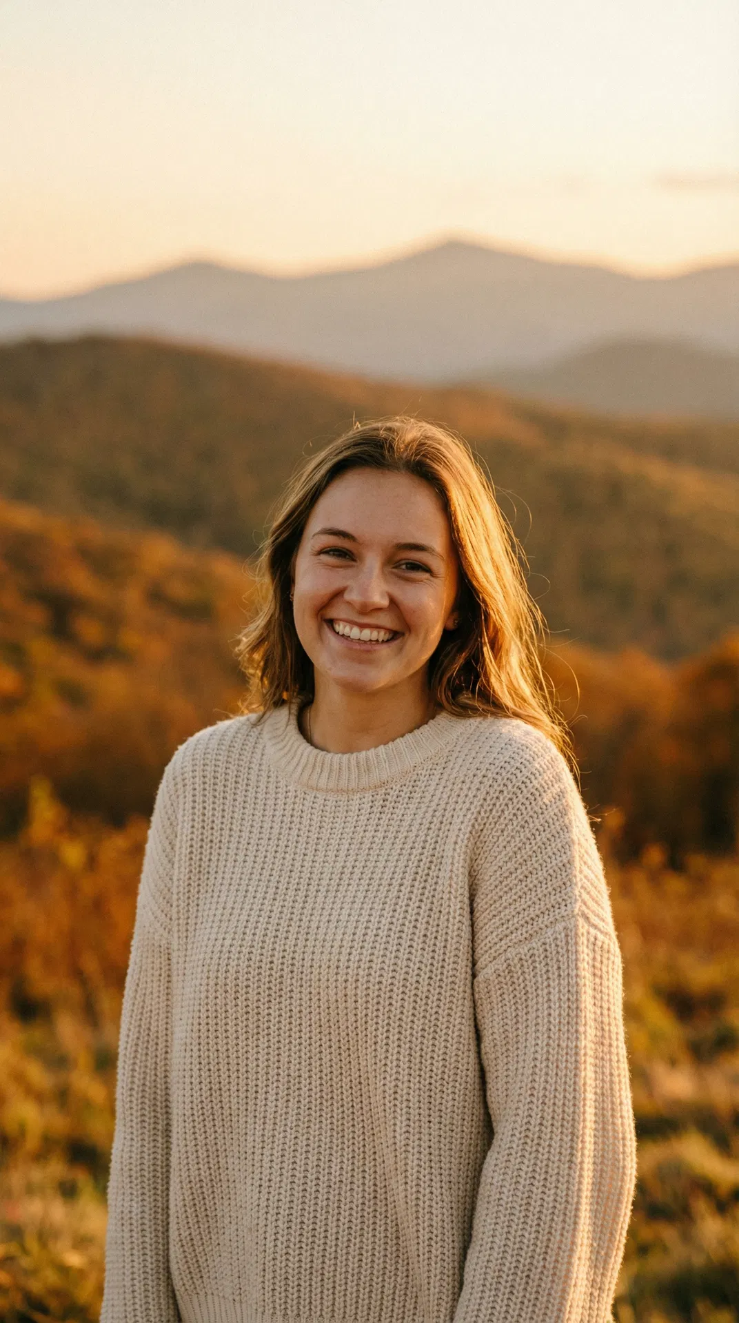Confident smile in Utah mountain landscape