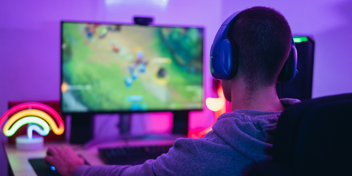 Person Playing Video Game
