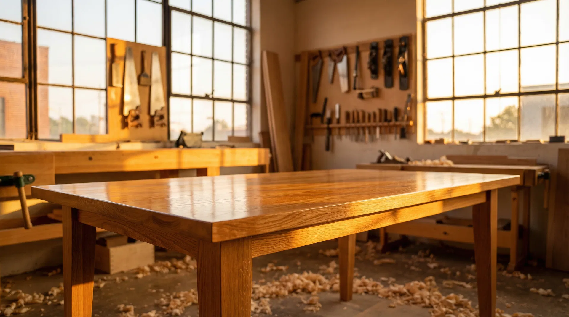 Handcrafted woodworking workshop
