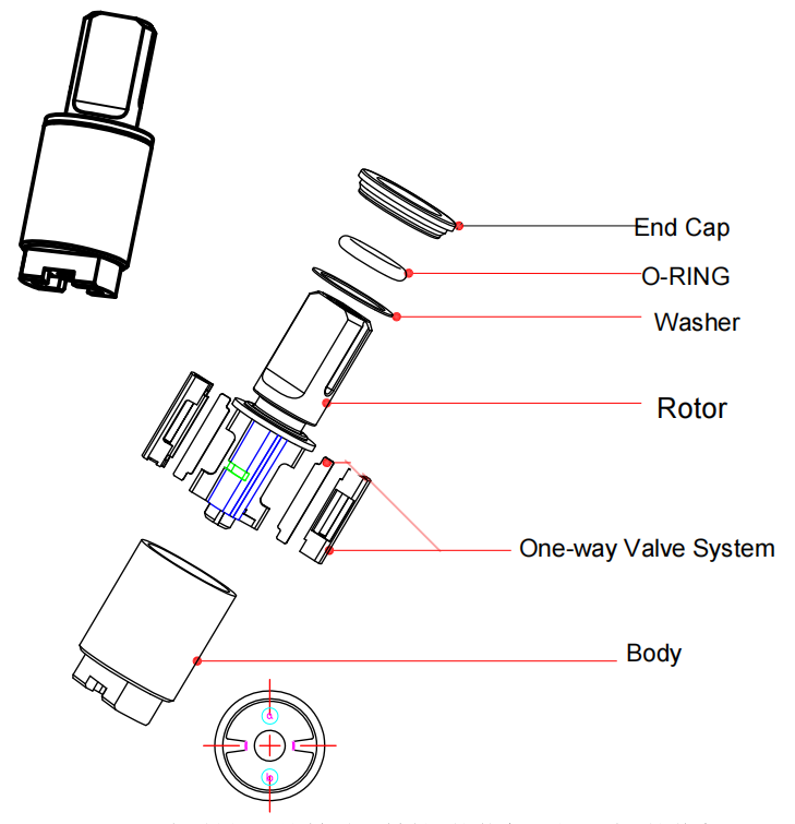 Material Science, Manufacturing, and Procurement of Rotary Dampers 1 Rotary Damper Exploded View