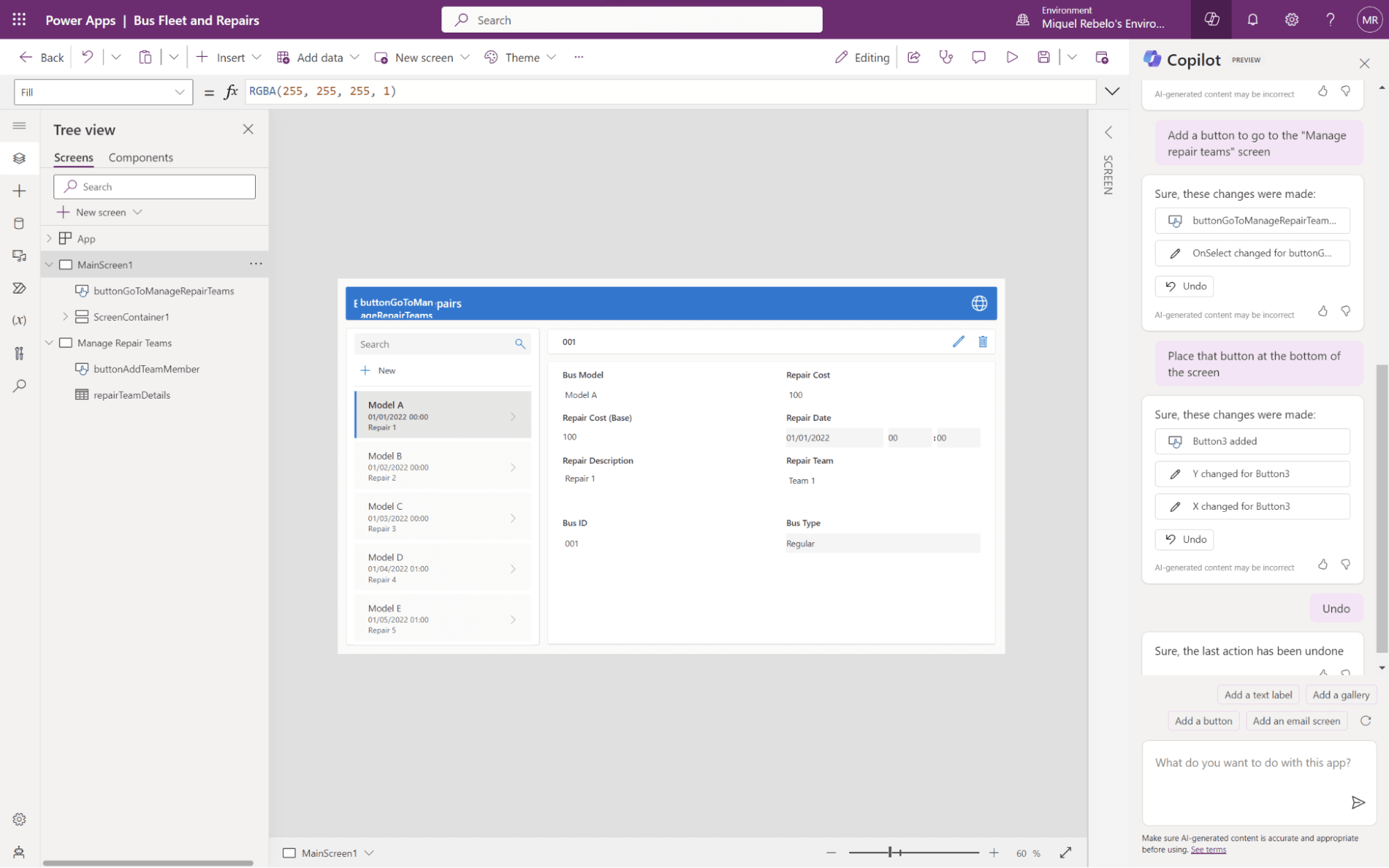 AI App Builder Interface