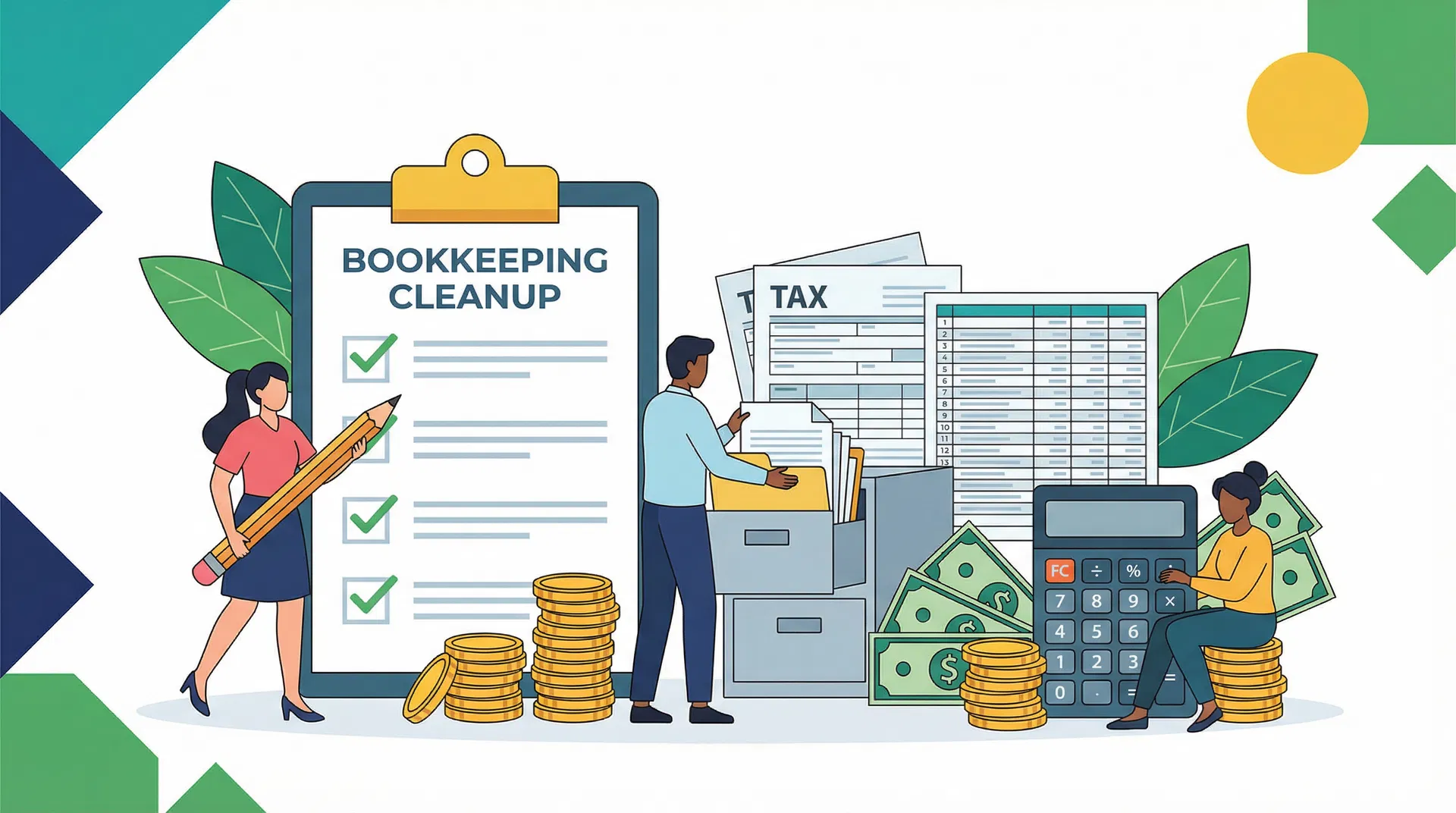 Bookkeeping cleanup illustration