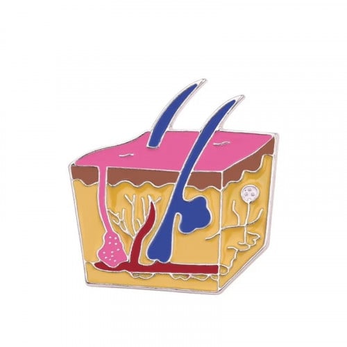 leather layer brooch