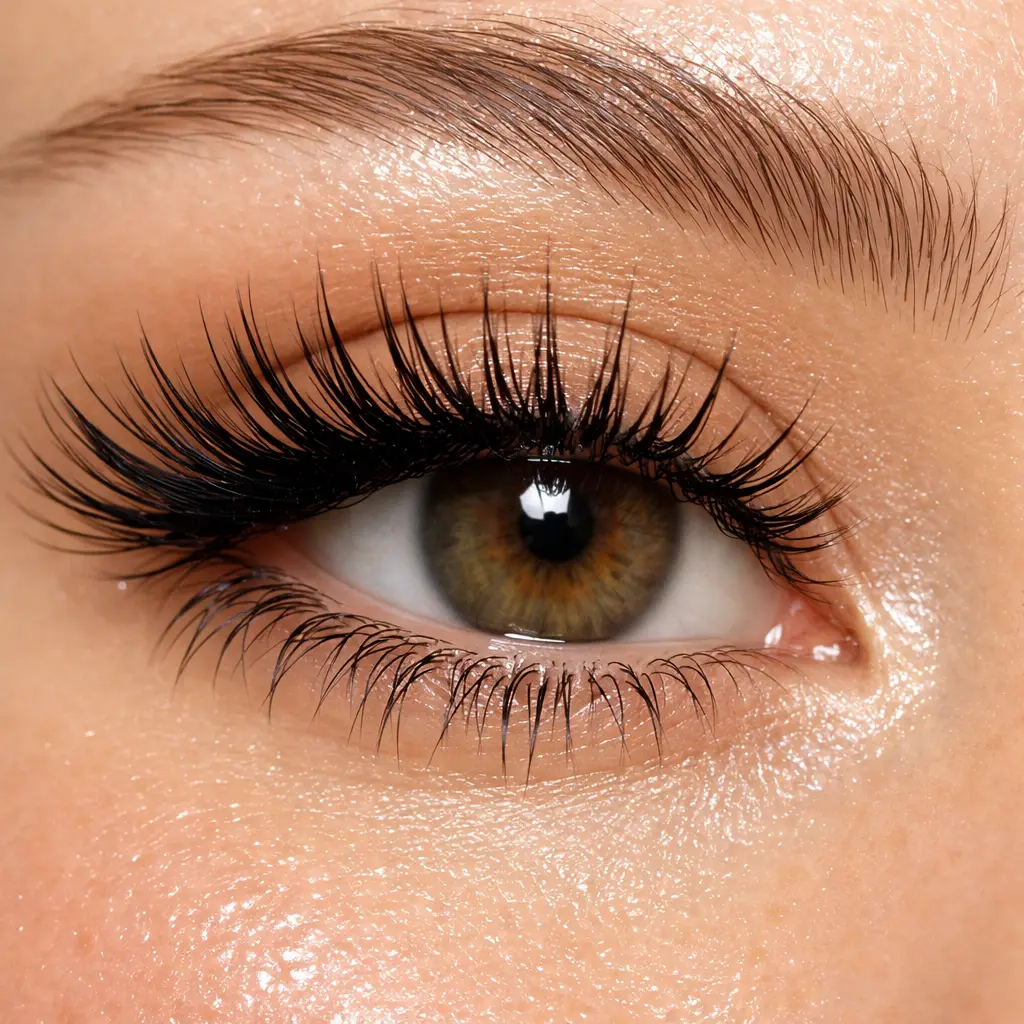 Close-up of Wispy Lash Extensions for Natural Glam, TikTok Eyelash Extension Trends
