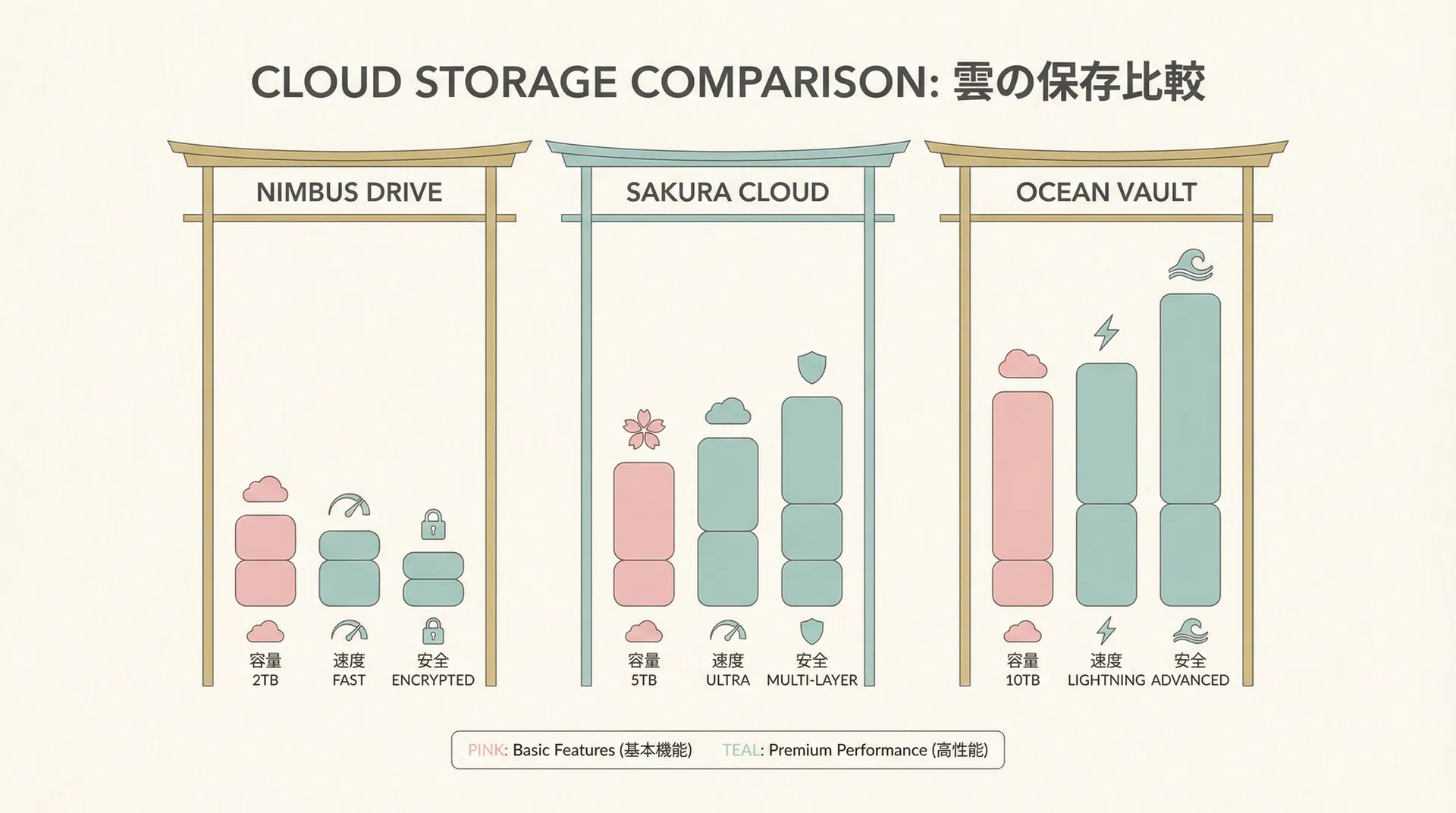 pCloud vs Googleドライブ vs iCloud vs Dropbox - クラウドストレージ料金比較