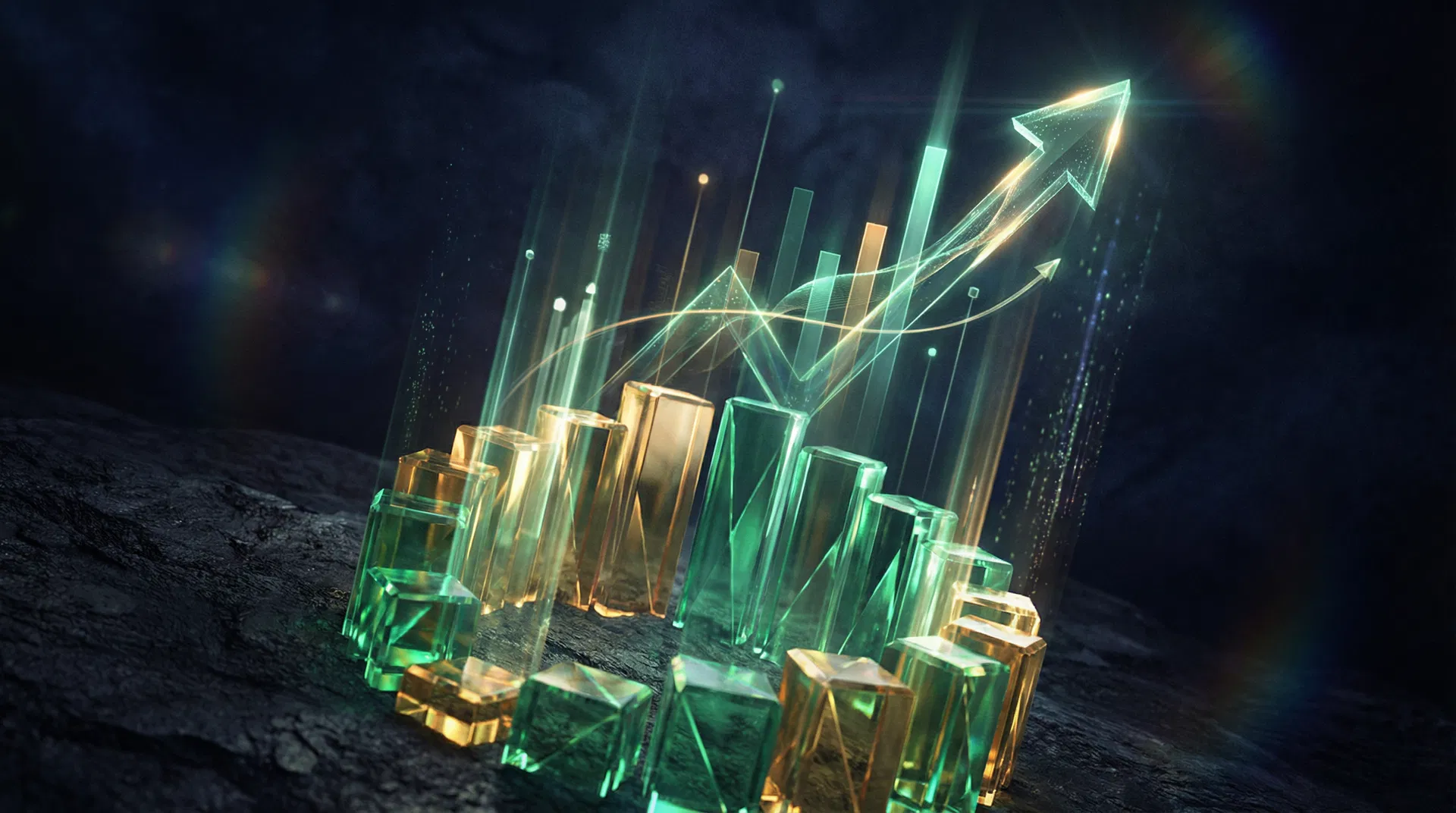 Digital growth and AI automation abstract visualization