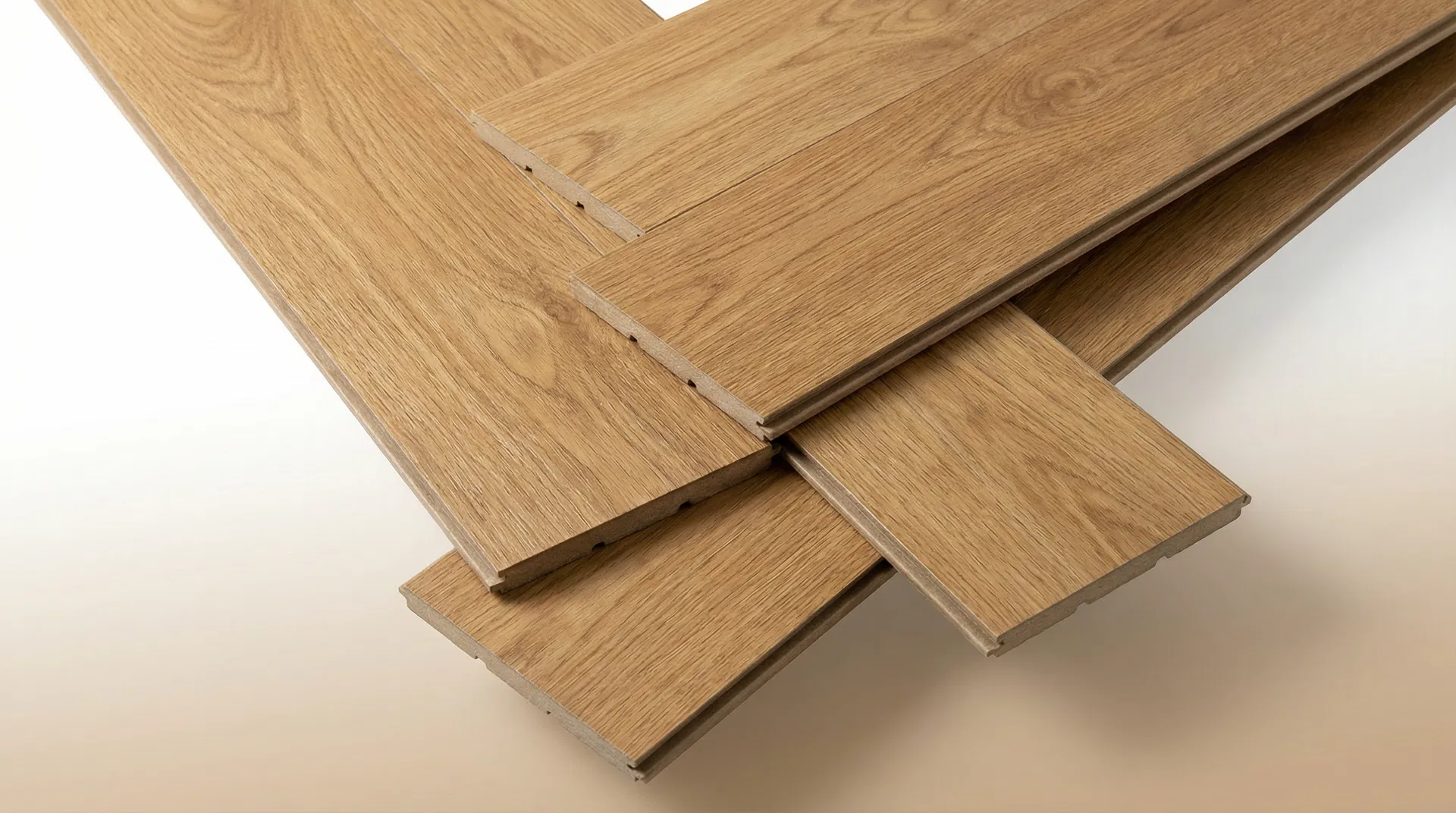 Premium SPC flooring planks showing wood grain texture and click-lock edge detail