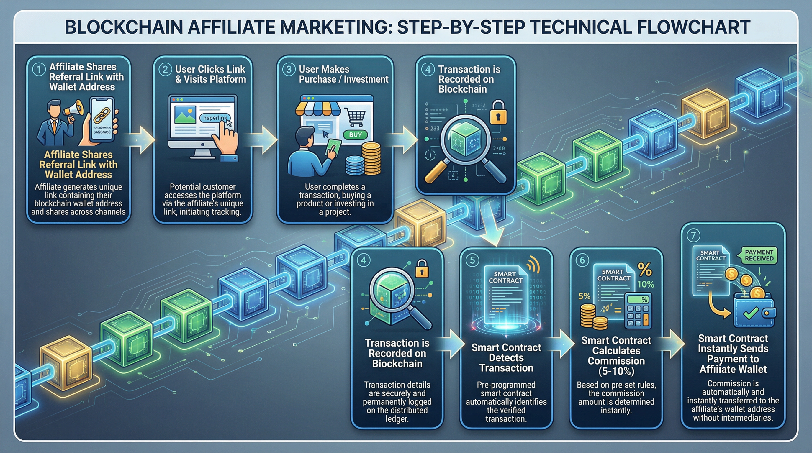 Blockchain Affiliate Marketing Flowchart