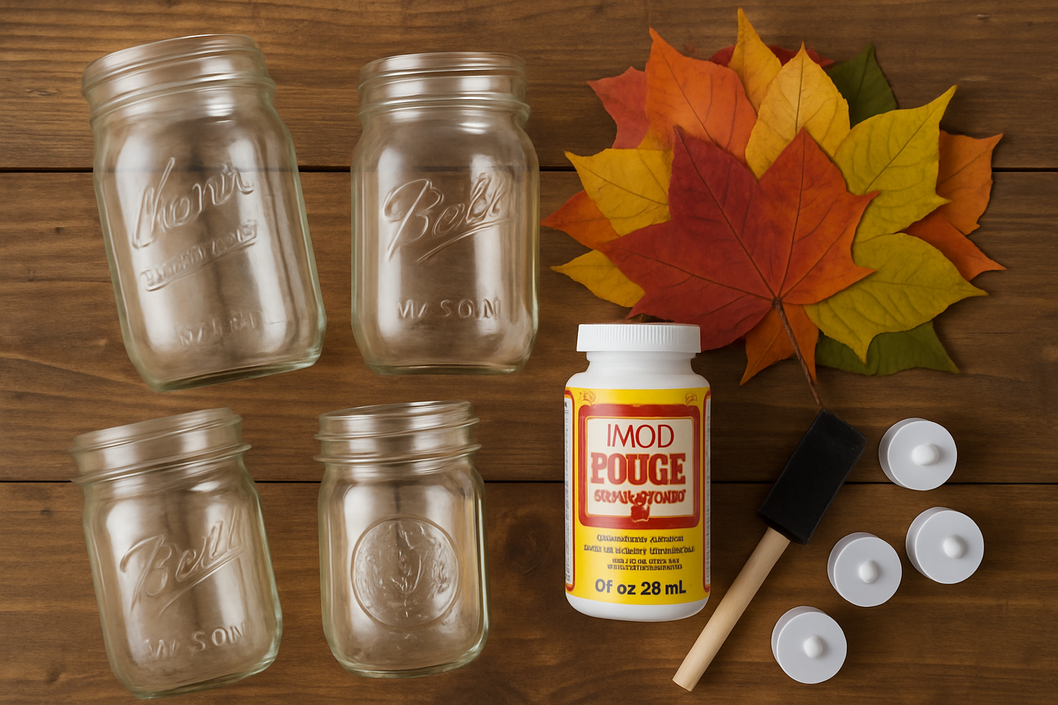 Mason Jar Leaf Lanterns Materials