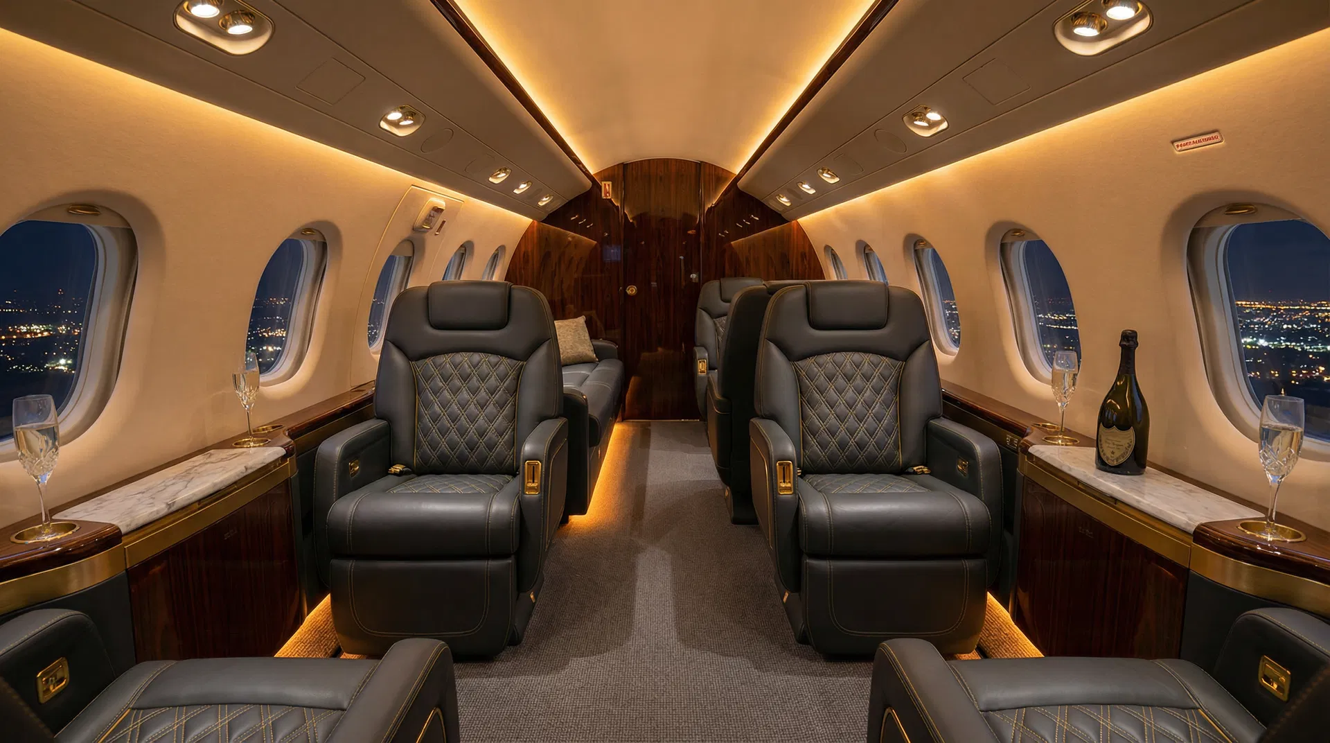 Private jet interior