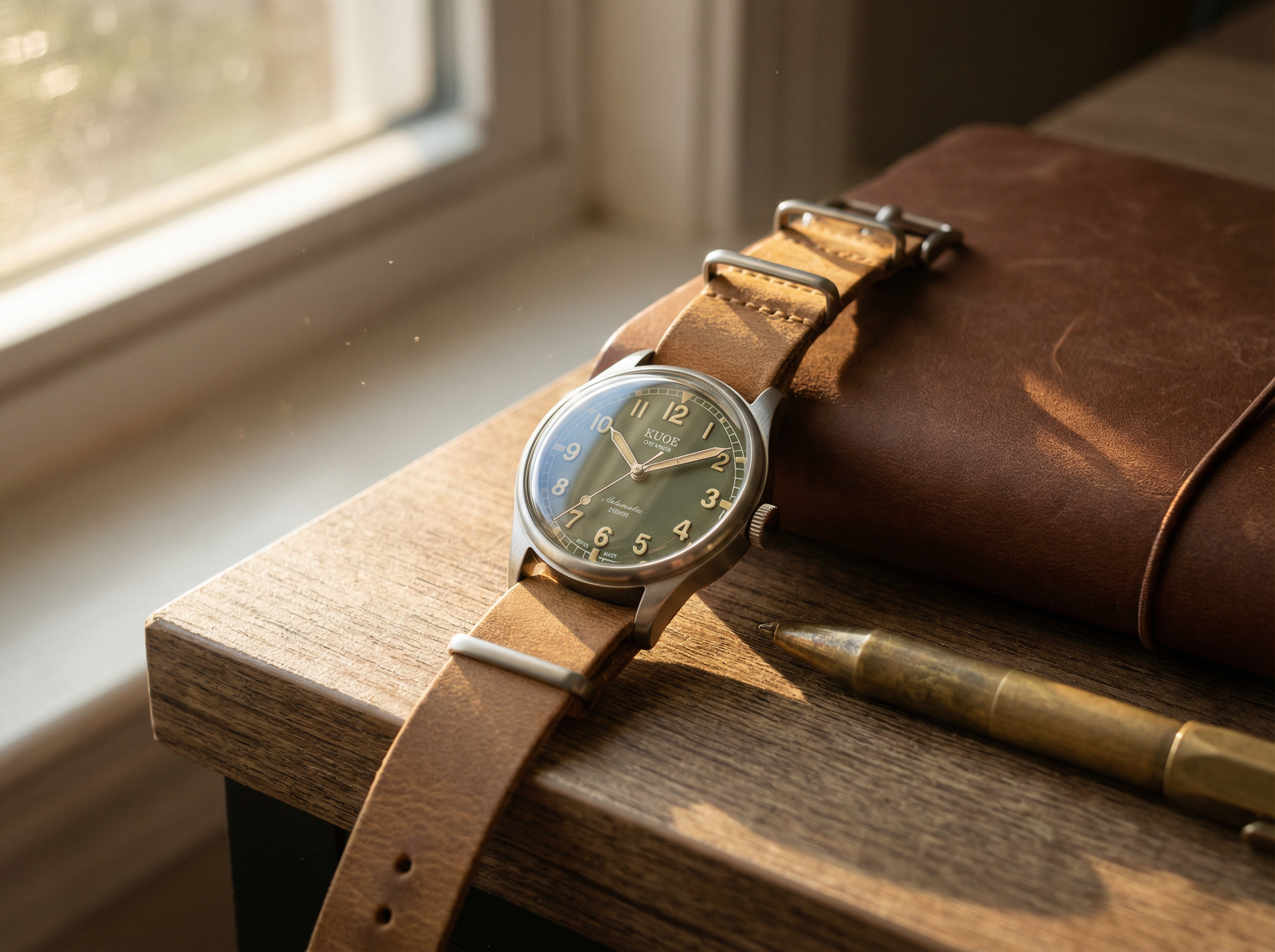 Kuoe Old Smith 90-002 vintage military inspired minimalist watch 35mm