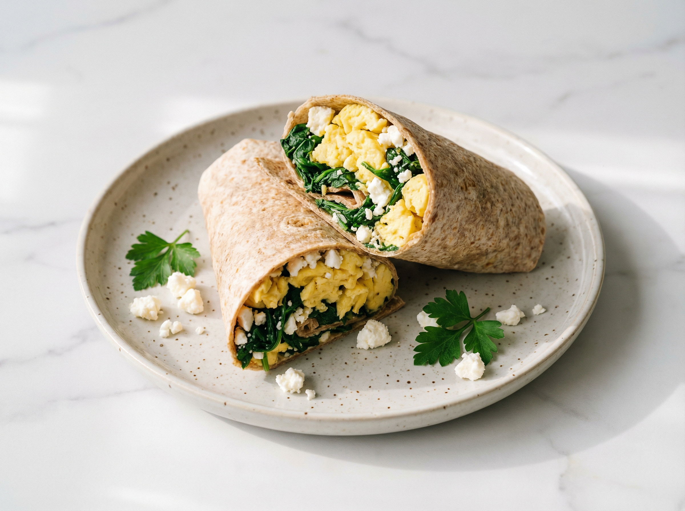 Speedy Spinach & Feta Breakfast Wrap