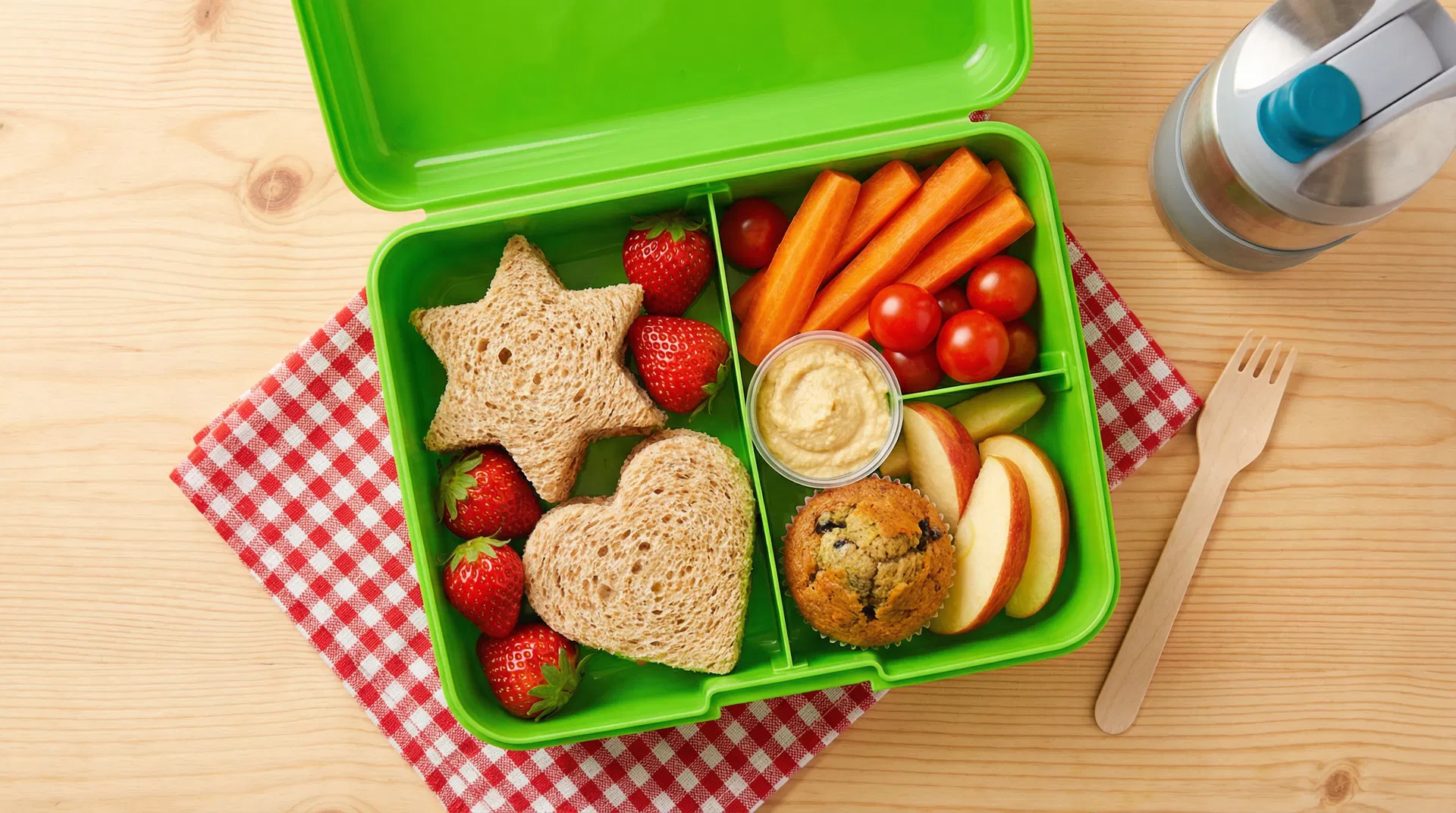 Vianda saludable con alimentos coloridos