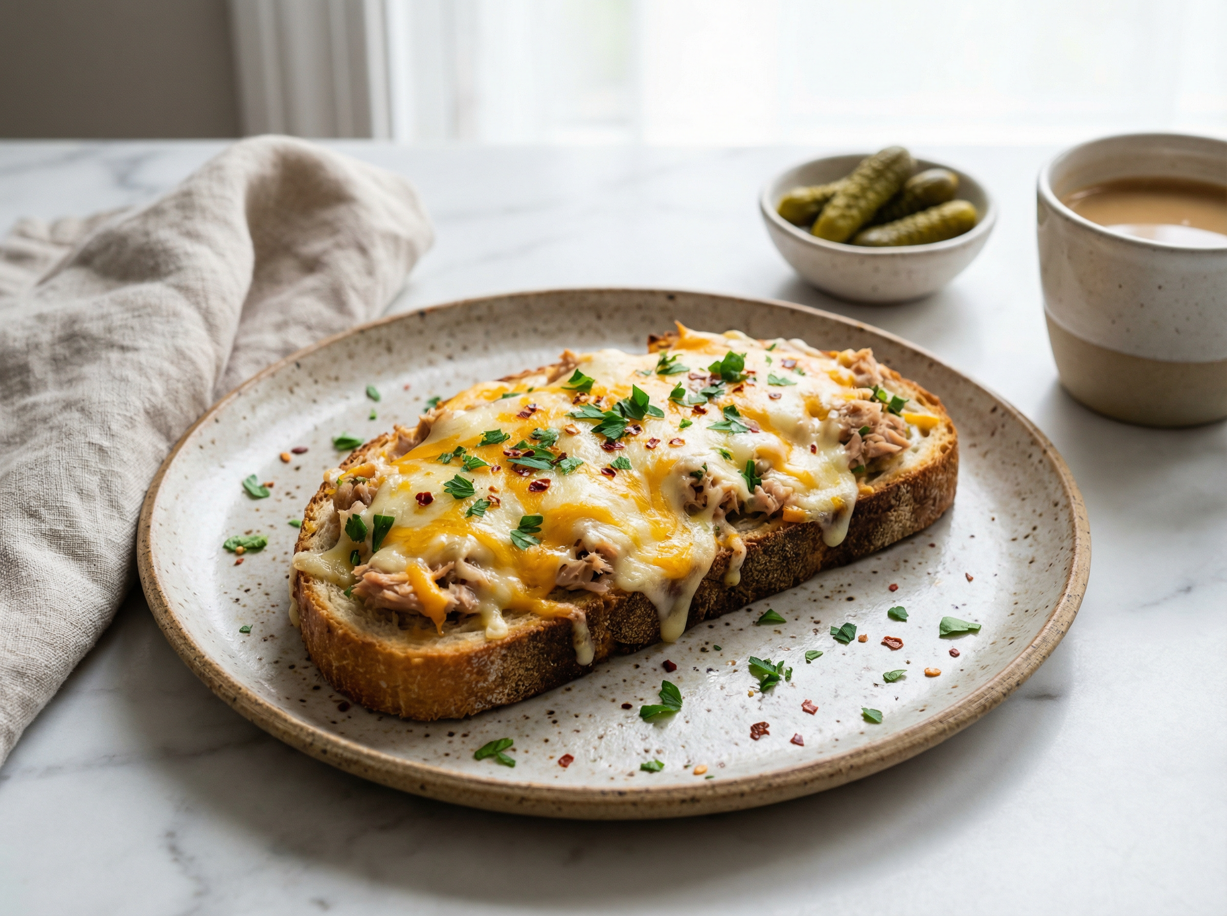 Tuna Melt Open Sandwich