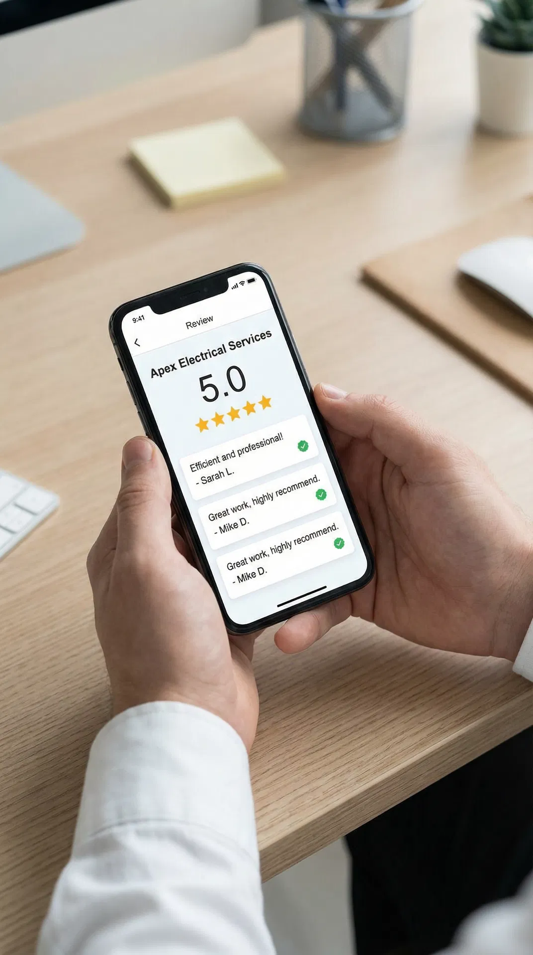 5-star reviews on smartphone