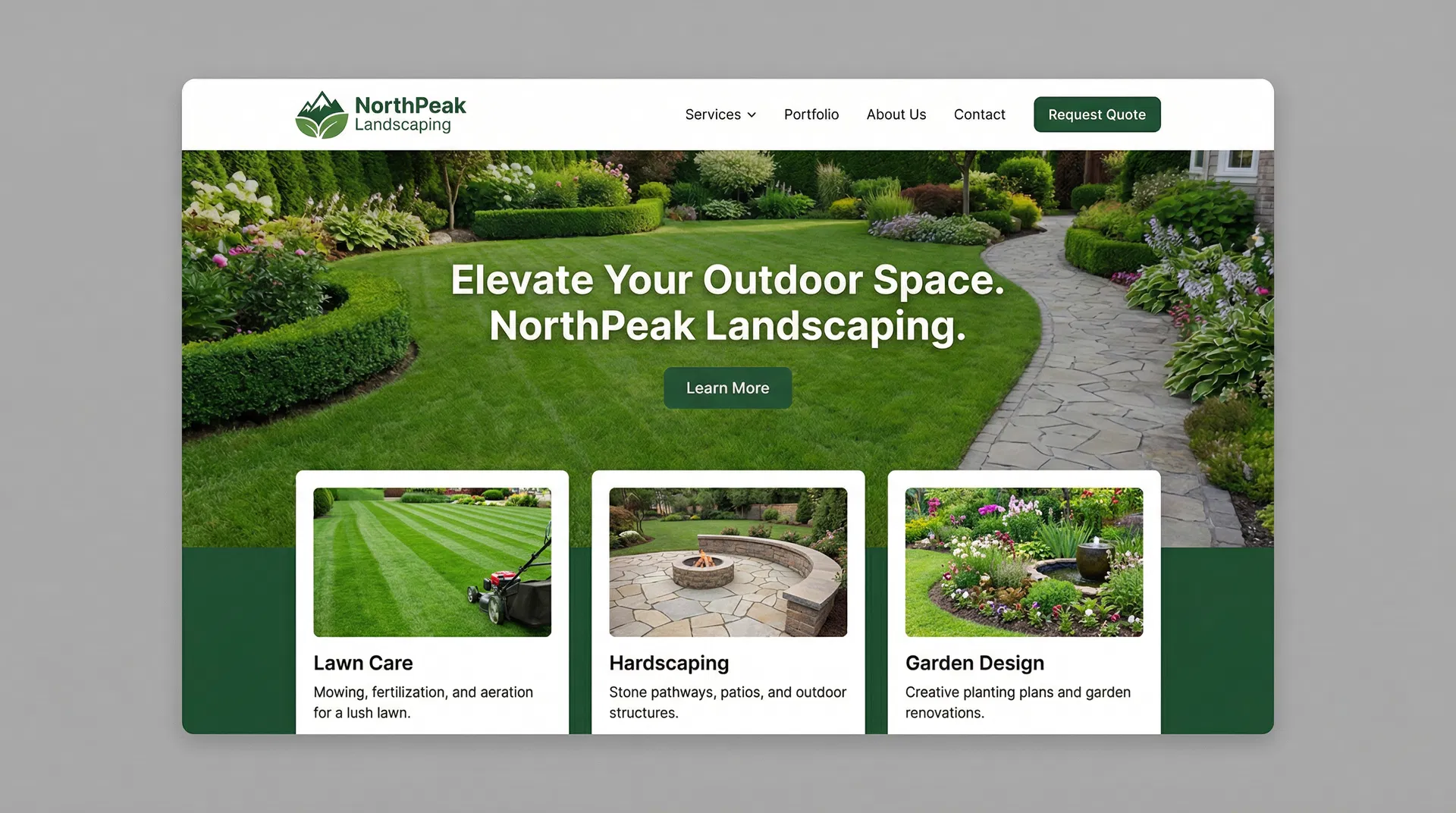NorthPeak Landscaping website preview