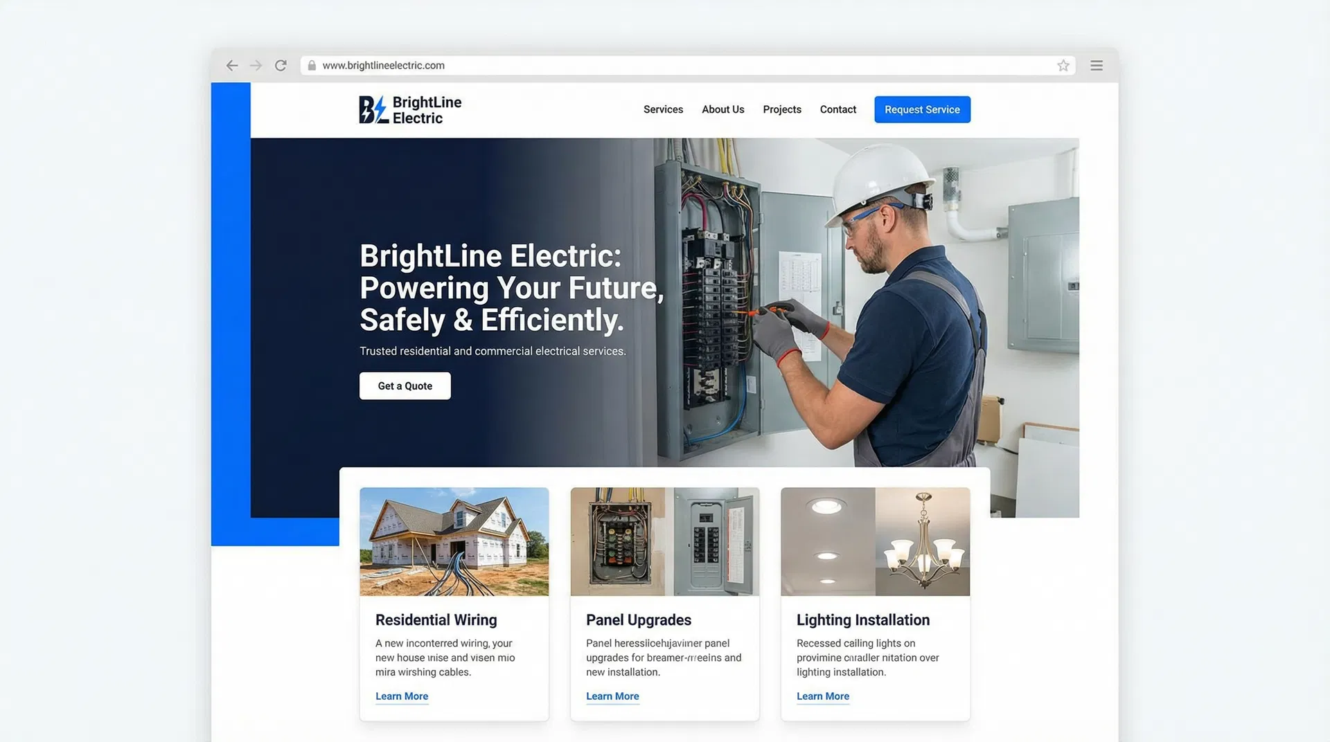 BrightLine Electric website preview