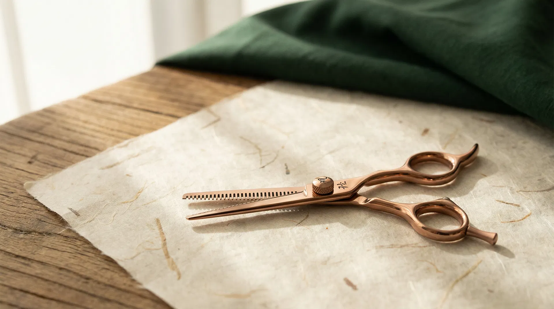 Premium scissors on textured paper