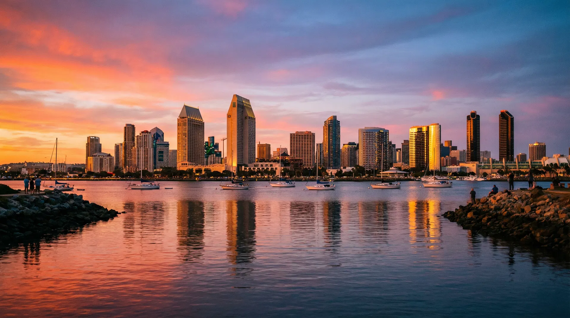 San Diego skyline at sunset